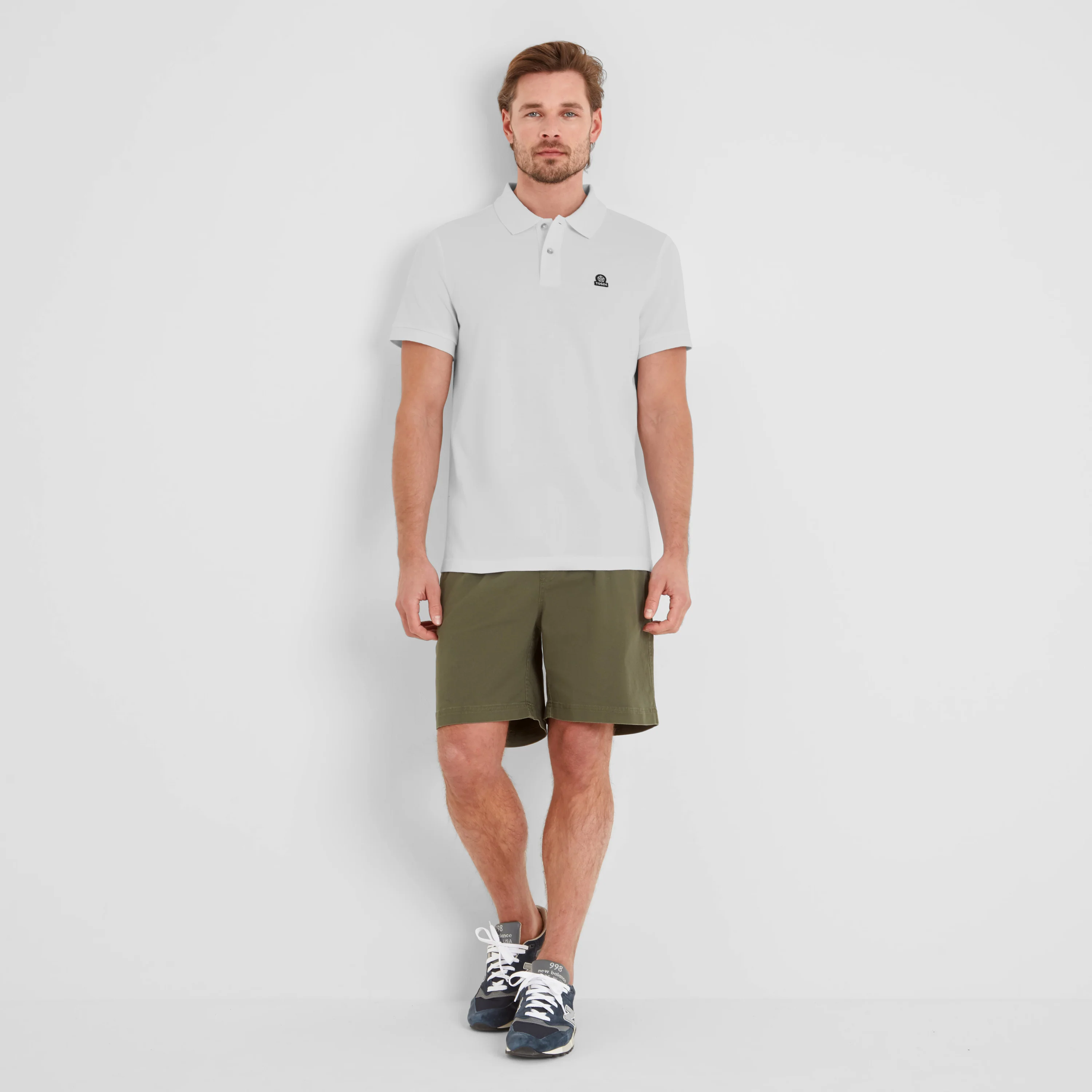 Braunton Mens 100% Cotton Pique Polo Shirt - Optic White