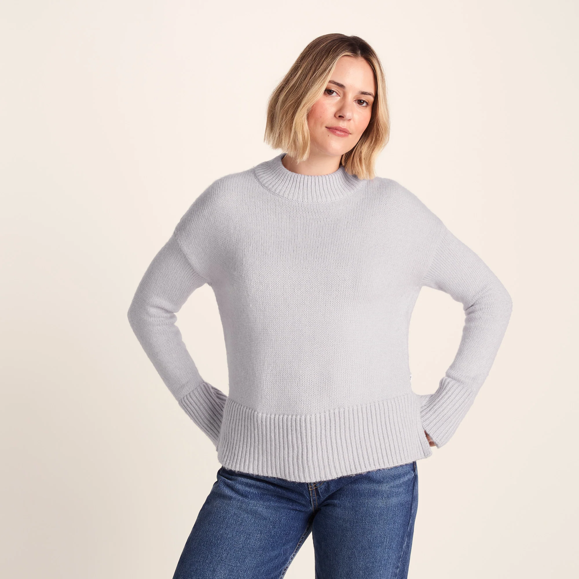 Bree Womens Supersoft Knitted Jumper - Lavender Grey - Image 2