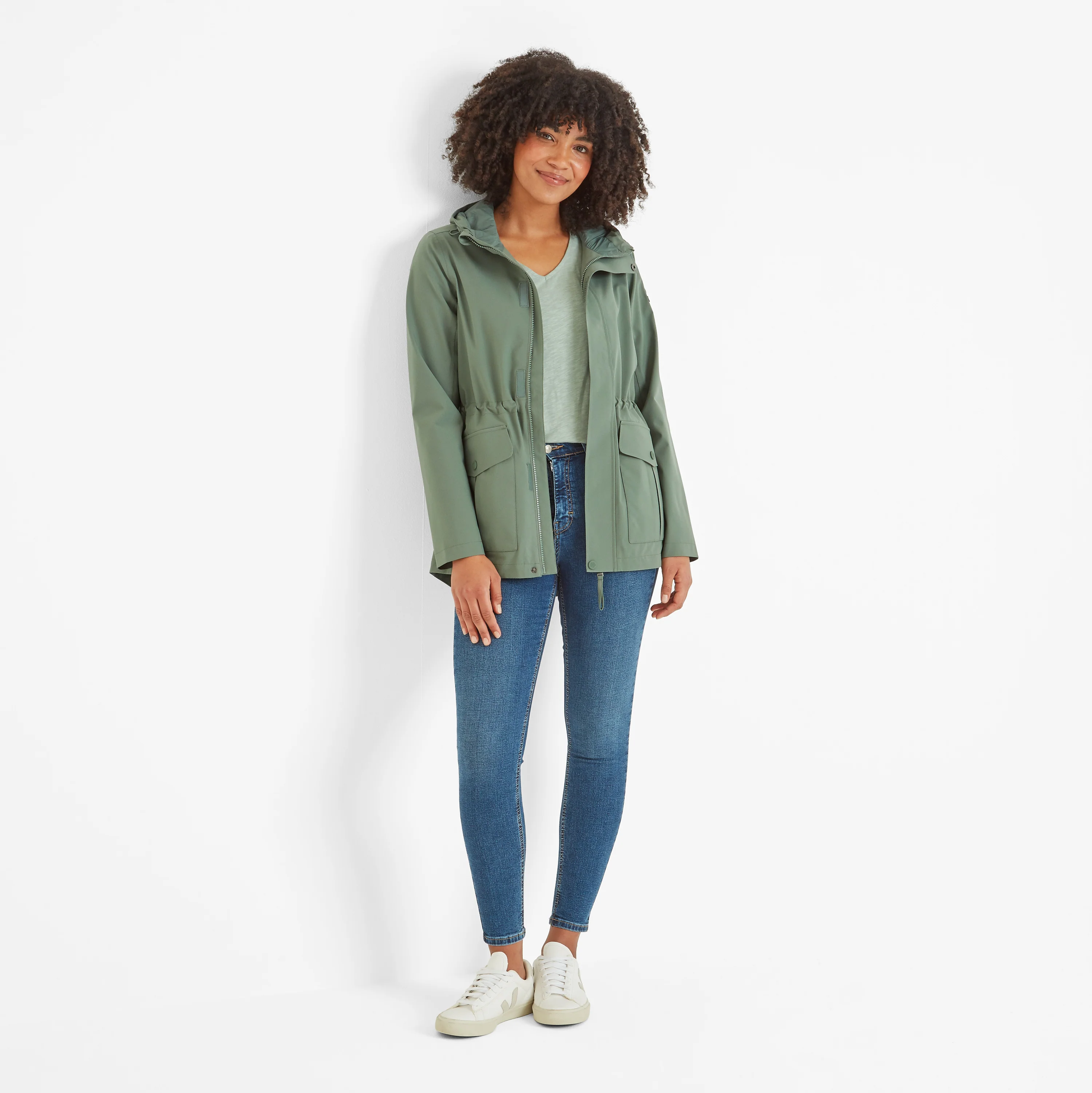 Burradon Womens Waterproof Jacket - Light Forest - Image 2