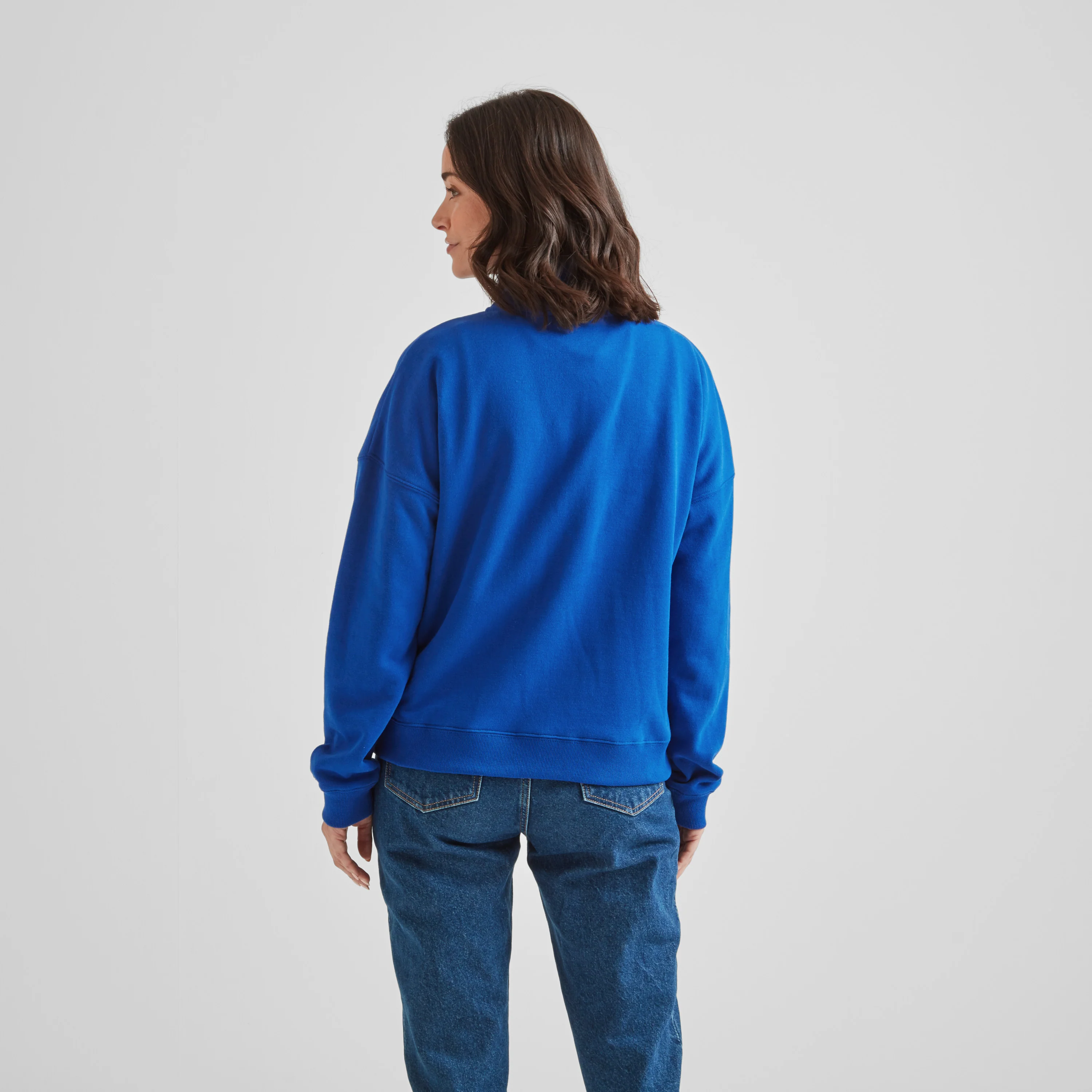 Caldene Womens Supersoft Quarter Zip Sweat - Ultra Marine Blue - Image 3