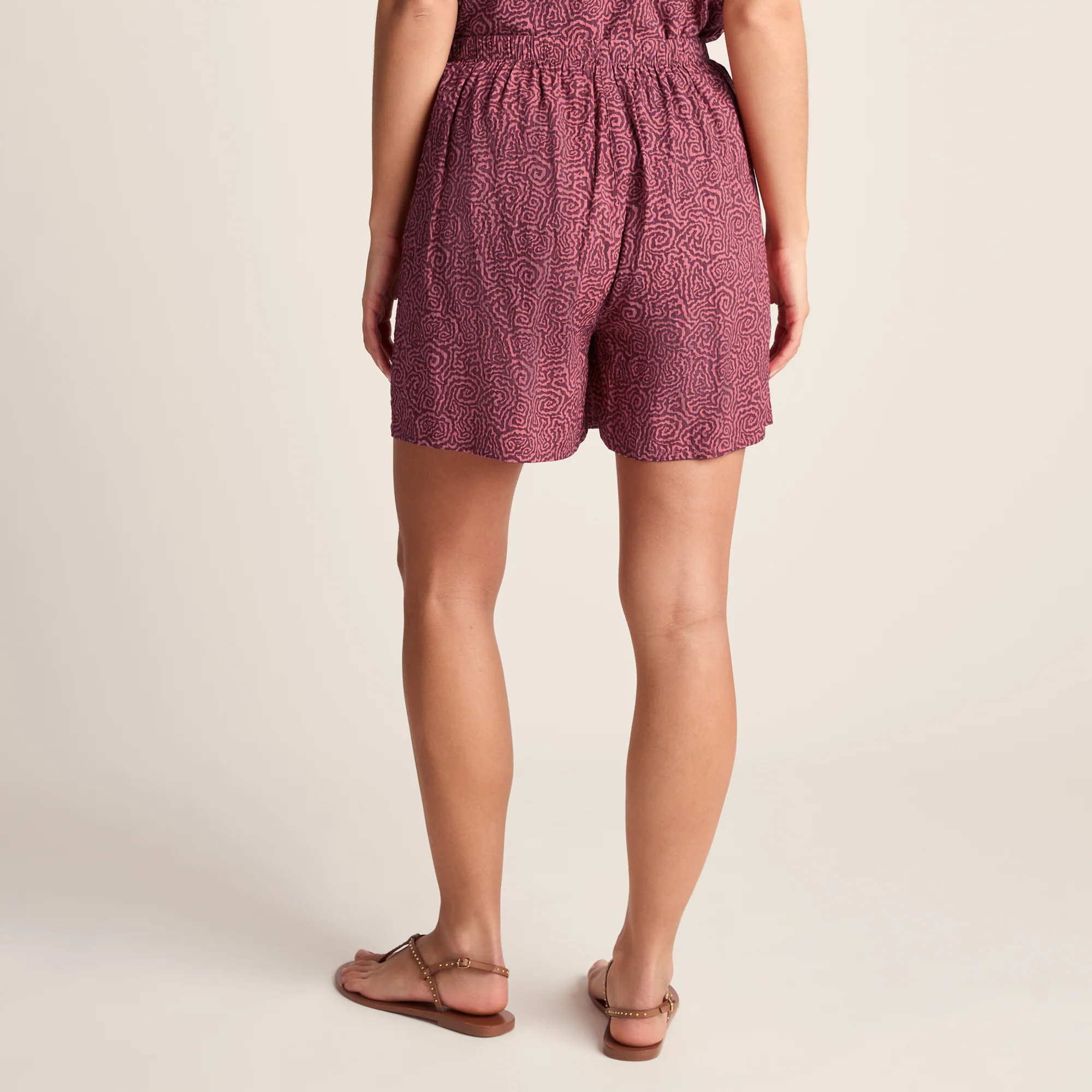 Callie Womens Ecoverse Shorts - Black Raspberry Wiggle Print - Image 3
