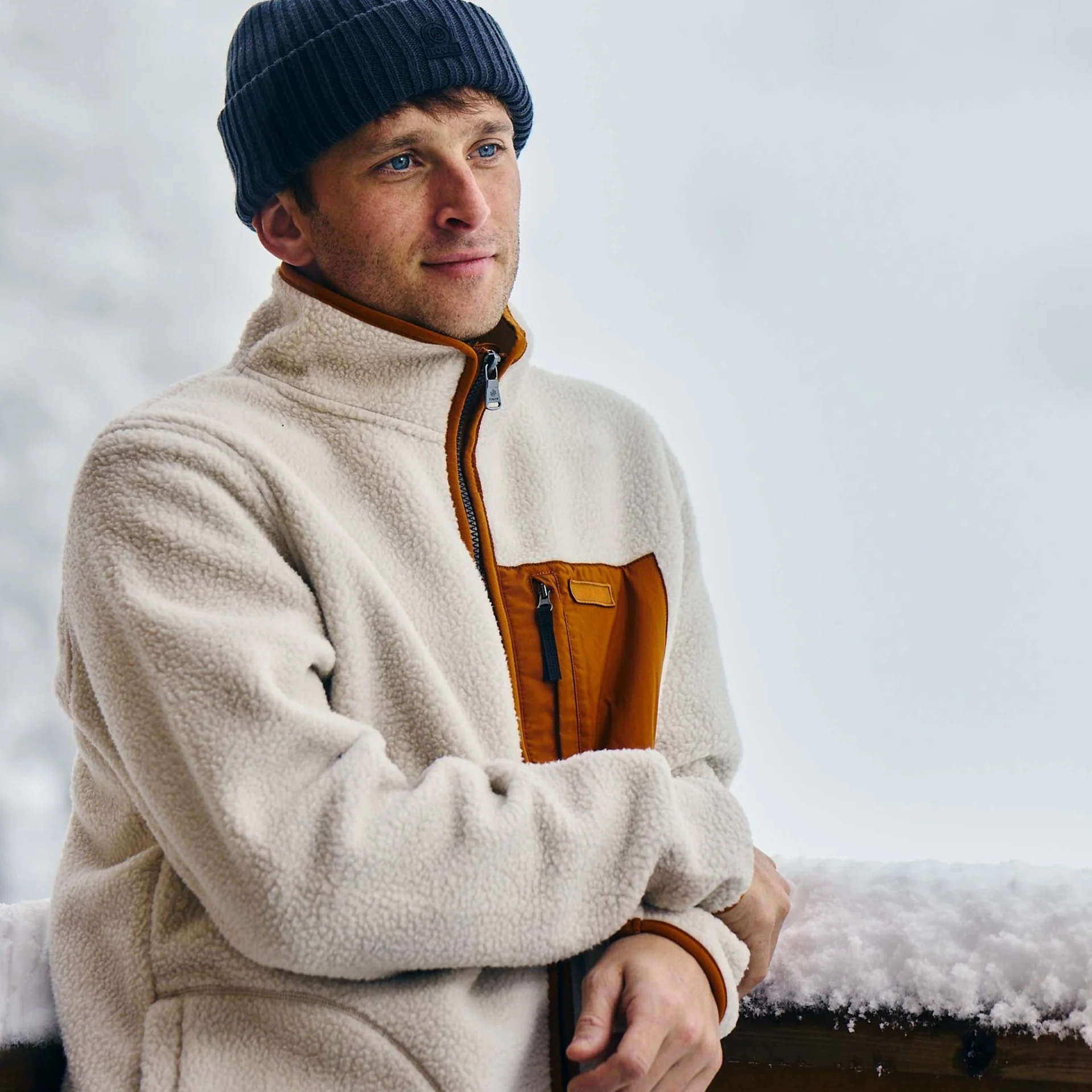 Cameron Mens Sherpa Fleece - White Sand