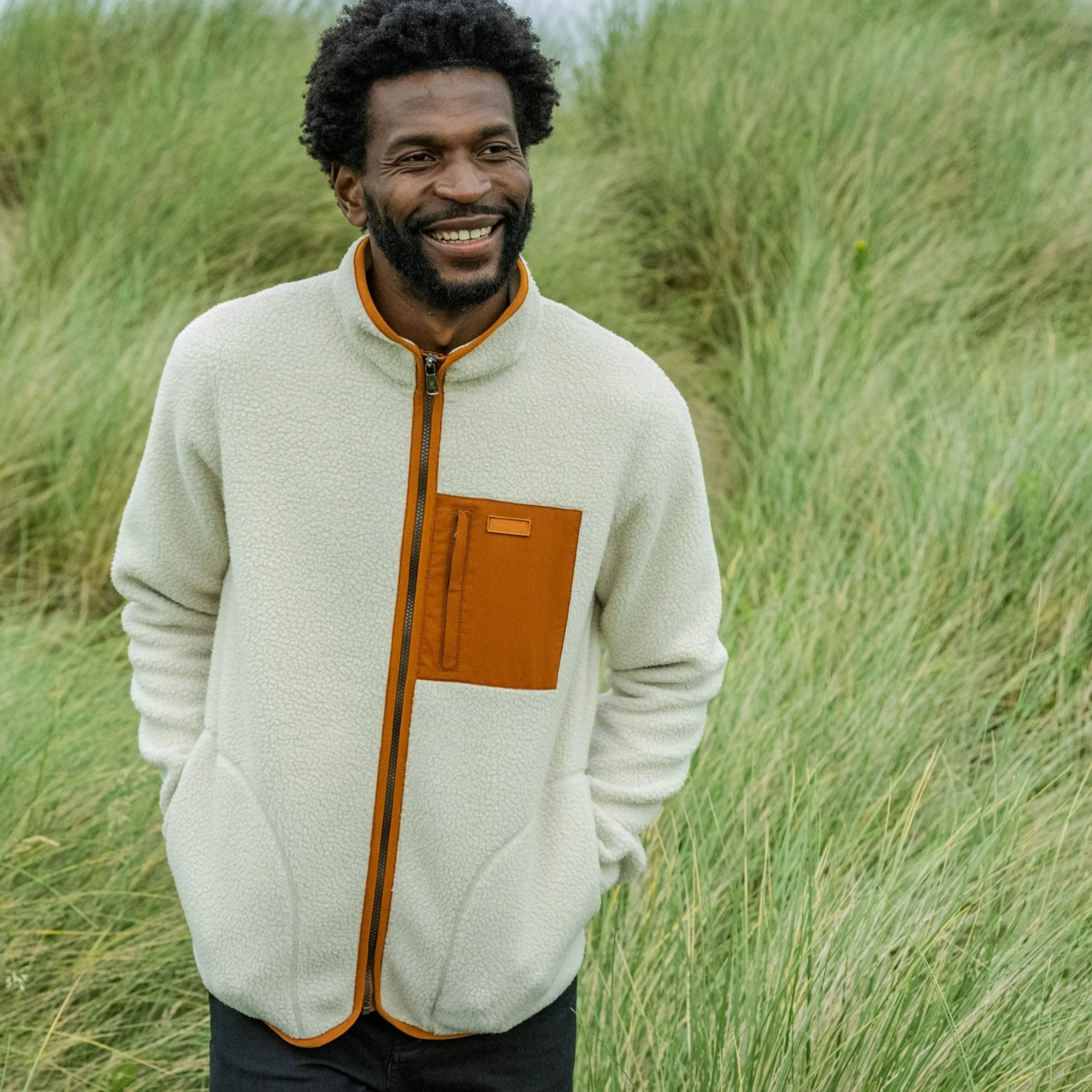 Cameron Mens Sherpa Fleece - White Sand - Image 12