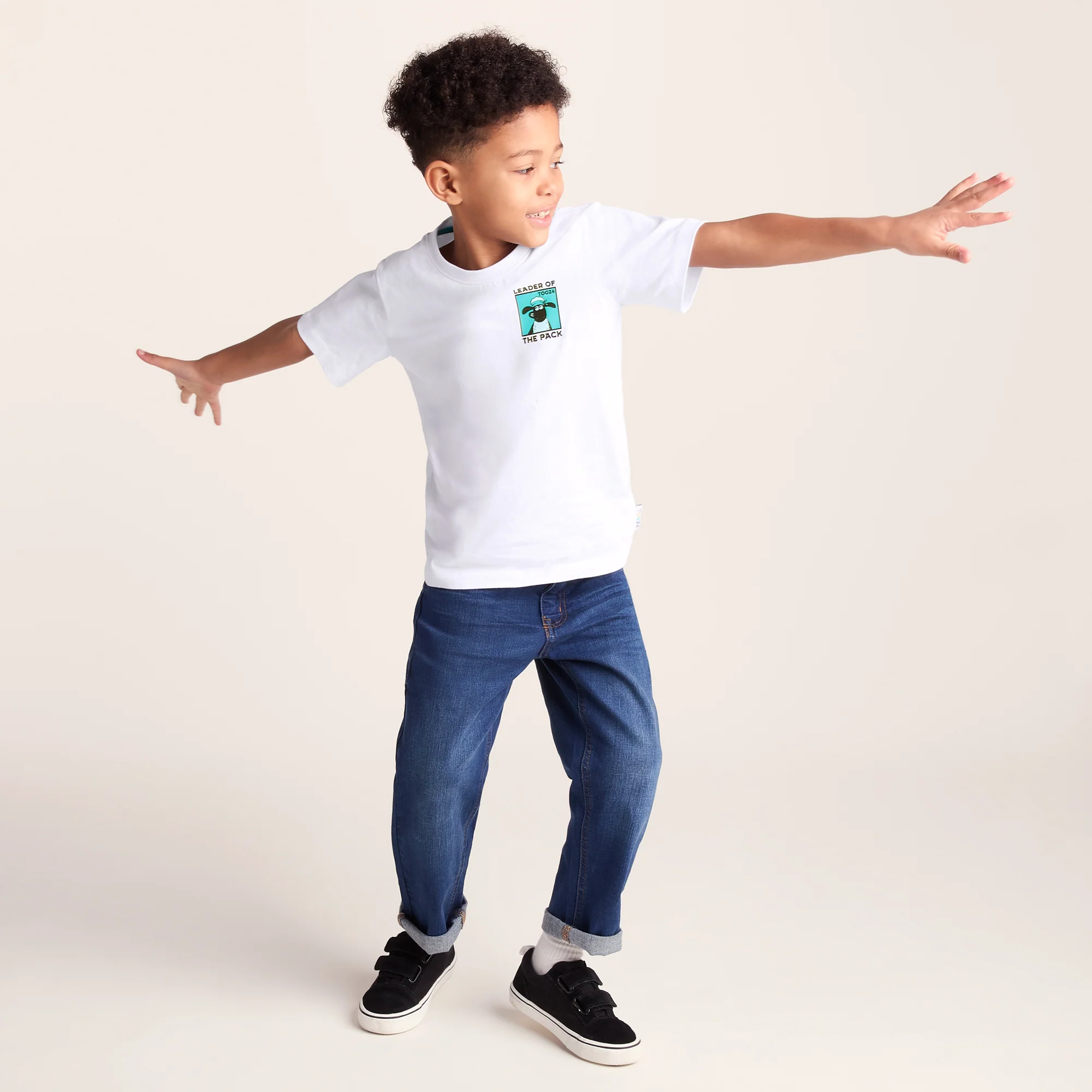 Cameroon Kids Shaun the Sheep T-Shirt - Optic White/Spearmint Green - Image 2