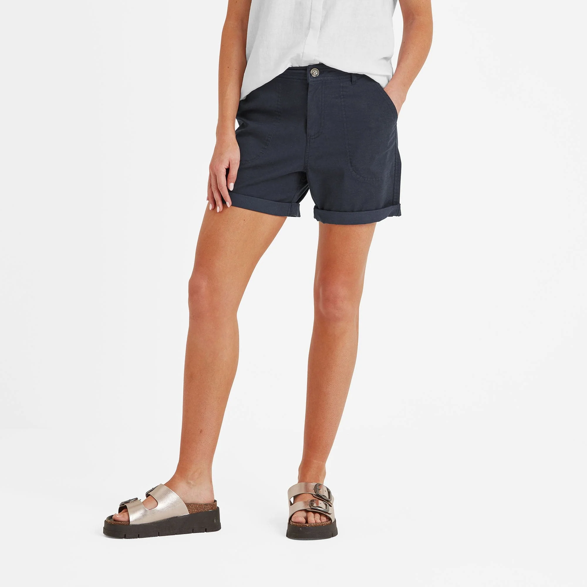 Canvey Womens Chino Shorts - Dark Indigo - Image 2