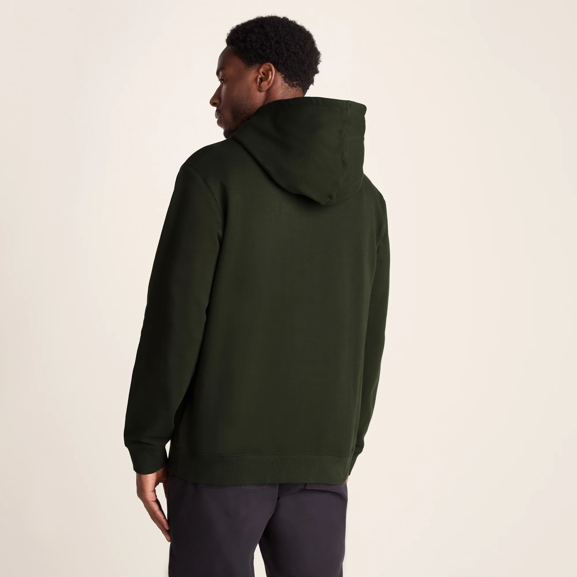 Carlton Mens Oversized Heavyweight 100% Cotton Hoody - Dark Olive Green - Image 3