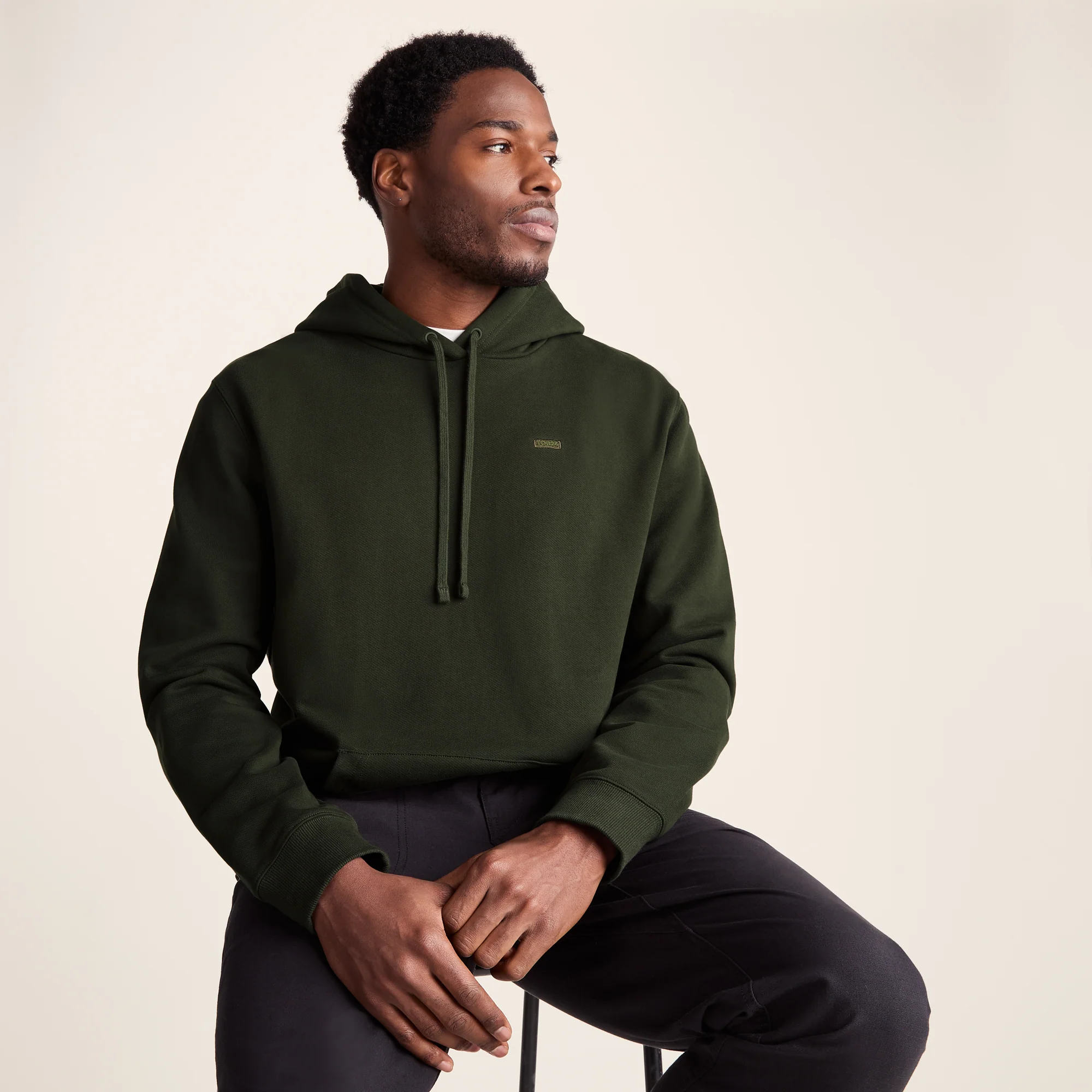 Carlton Mens Oversized Heavyweight 100% Cotton Hoody - Dark Olive Green - Image 5