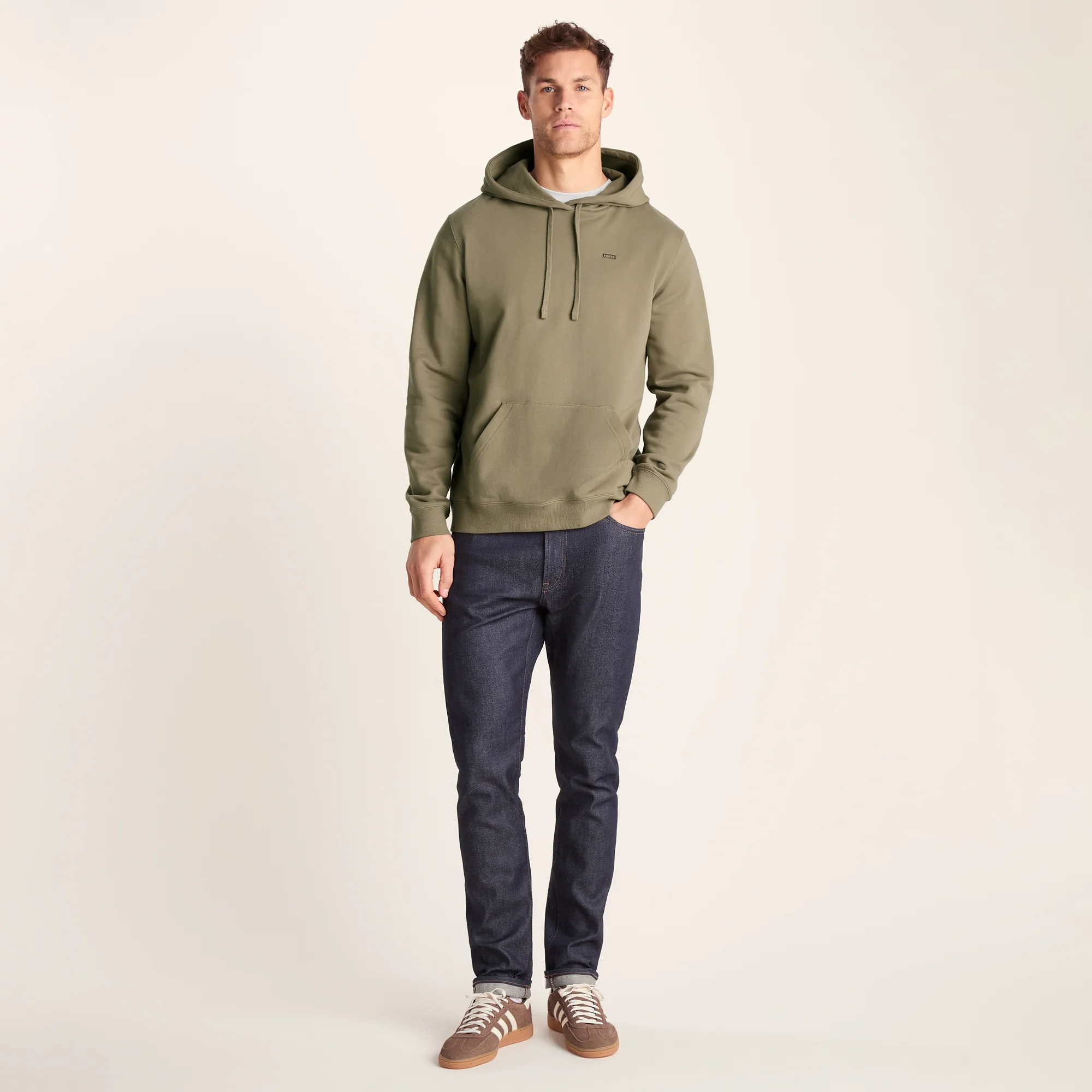 Carlton Mens Oversized Heavyweight 100% Cotton Hoody - Mushroom - Image 2