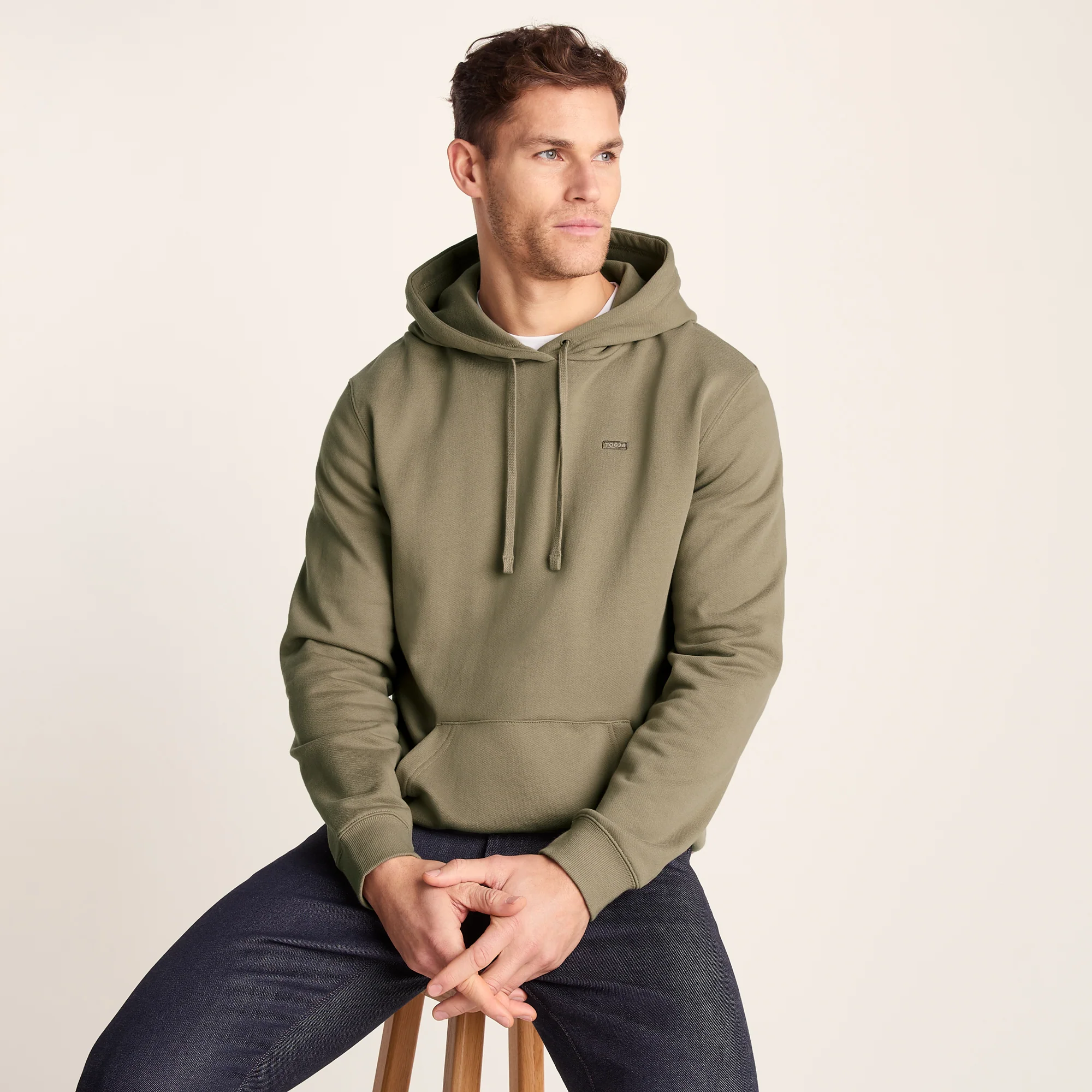 Carlton Mens Oversized Heavyweight 100% Cotton Hoody - Mushroom - Image 4