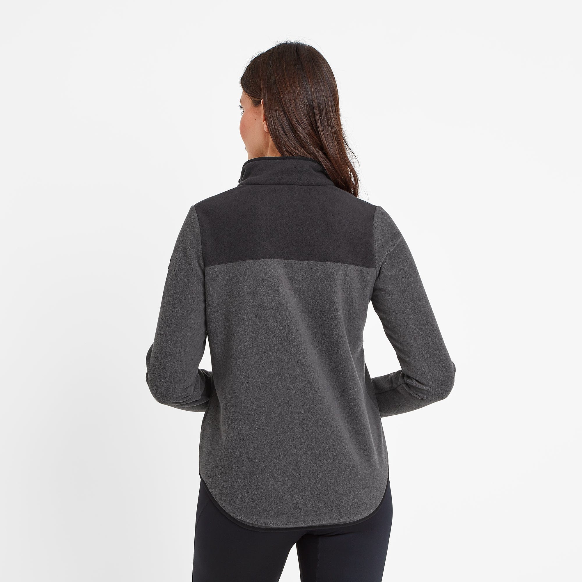 Carty Womens Colour Block Fleece Jacket - Washed Black/Black - Image 3