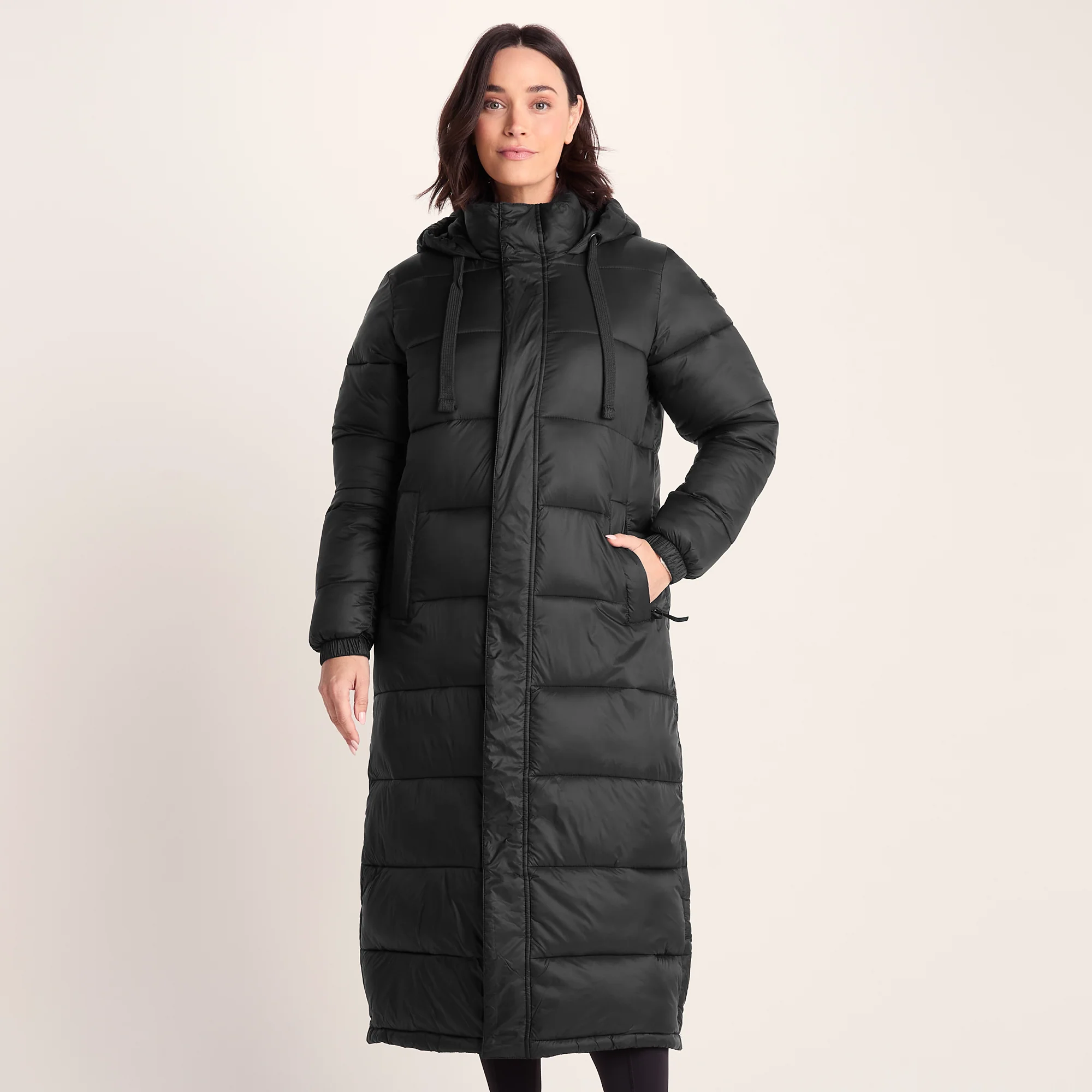 Cautley Womens Long Padded Shower Resistant Jacket - Black - Image 3