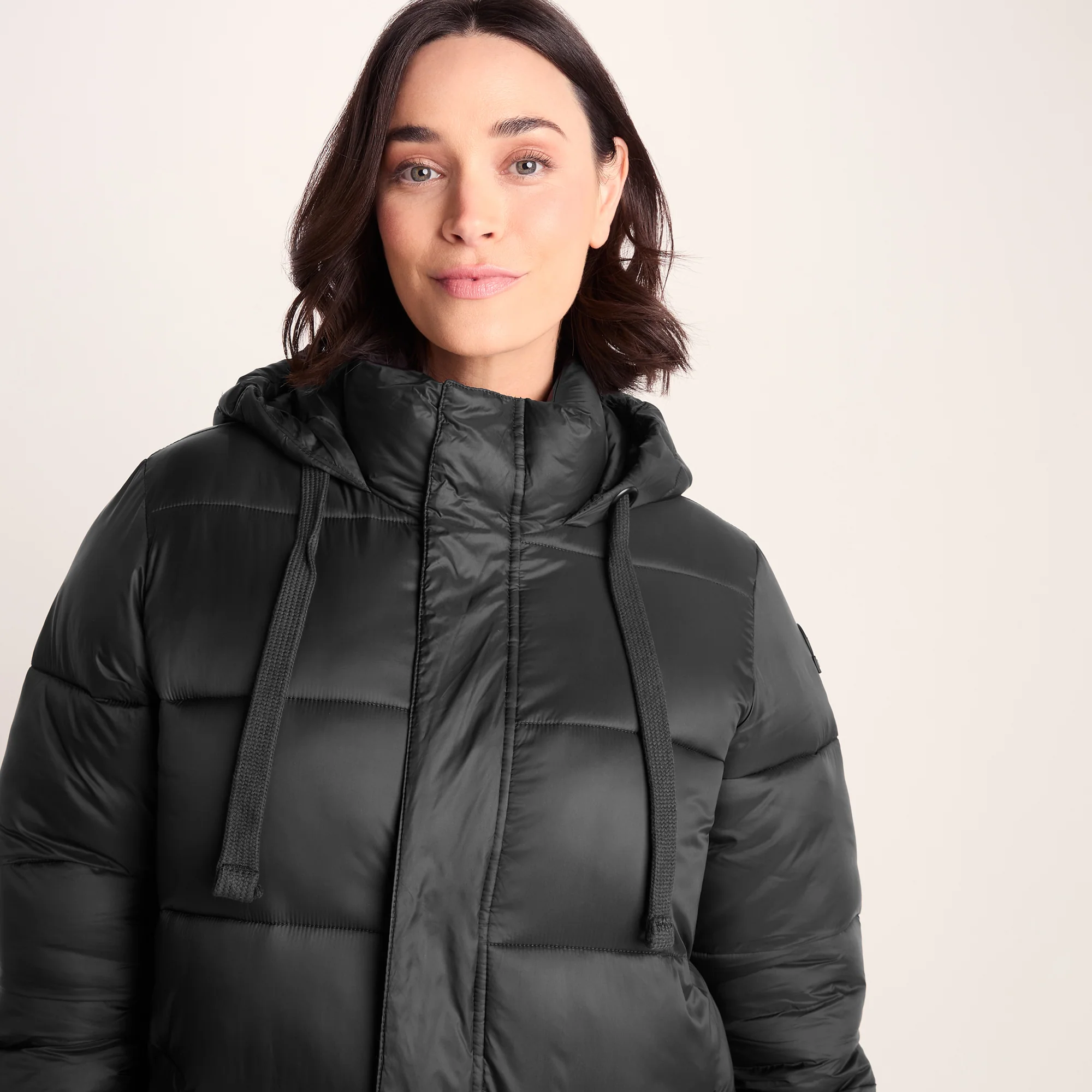Cautley Womens Long Padded Shower Resistant Jacket - Black - Image 5