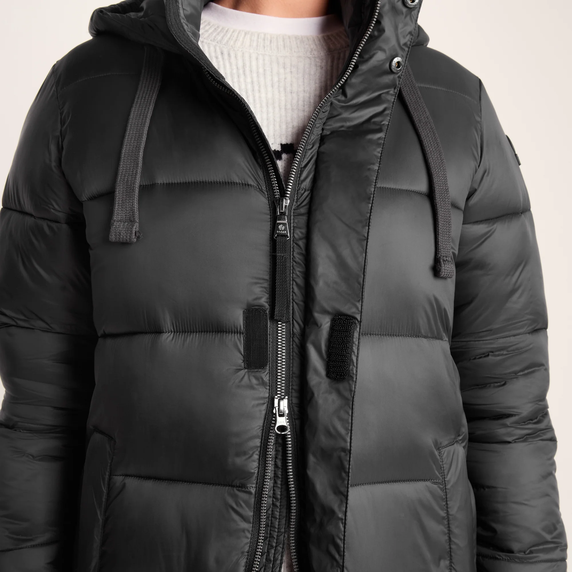 Cautley Womens Long Padded Shower Resistant Jacket - Black - Image 8