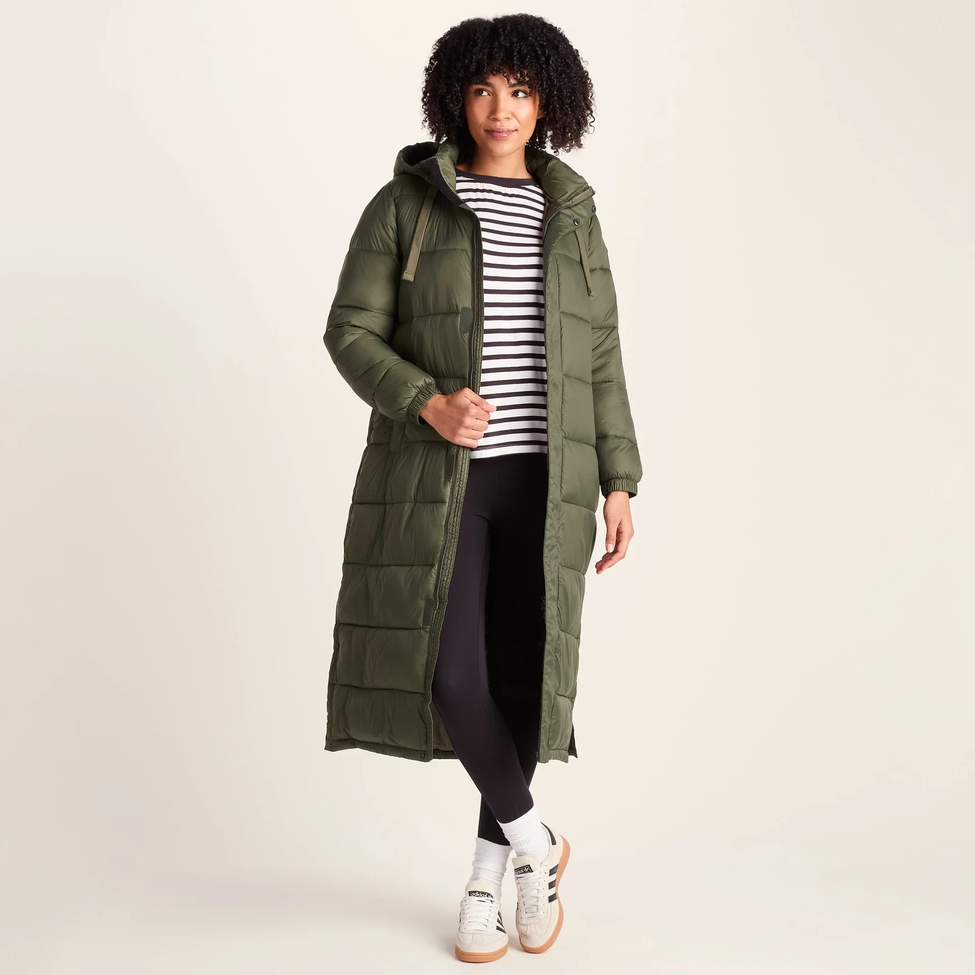 Cautley Womens Long Padded Shower Resistant Jacket - Khaki