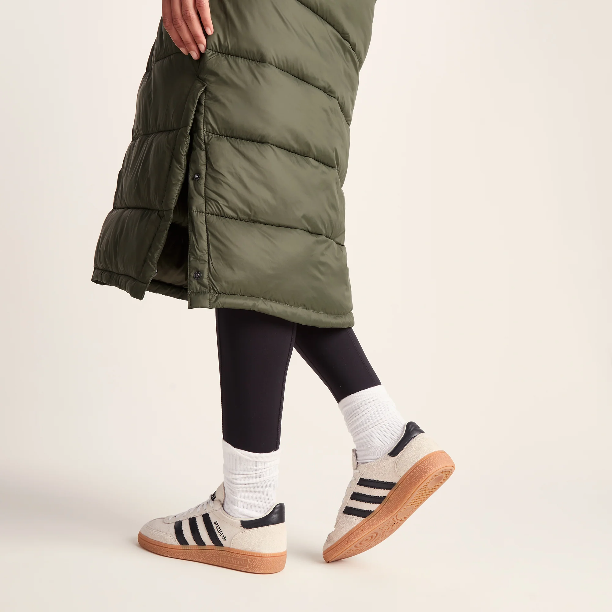 Cautley Womens Long Padded Shower Resistant Jacket - Khaki - Image 4