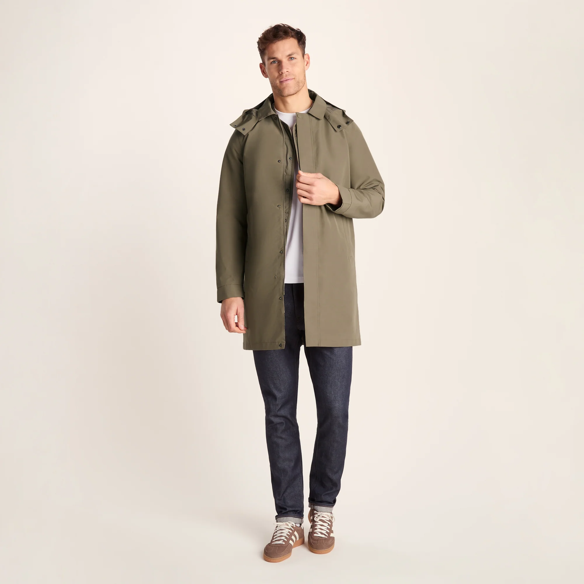 Chester Mens Waterproof Car Coat - Mushroom - Image 2