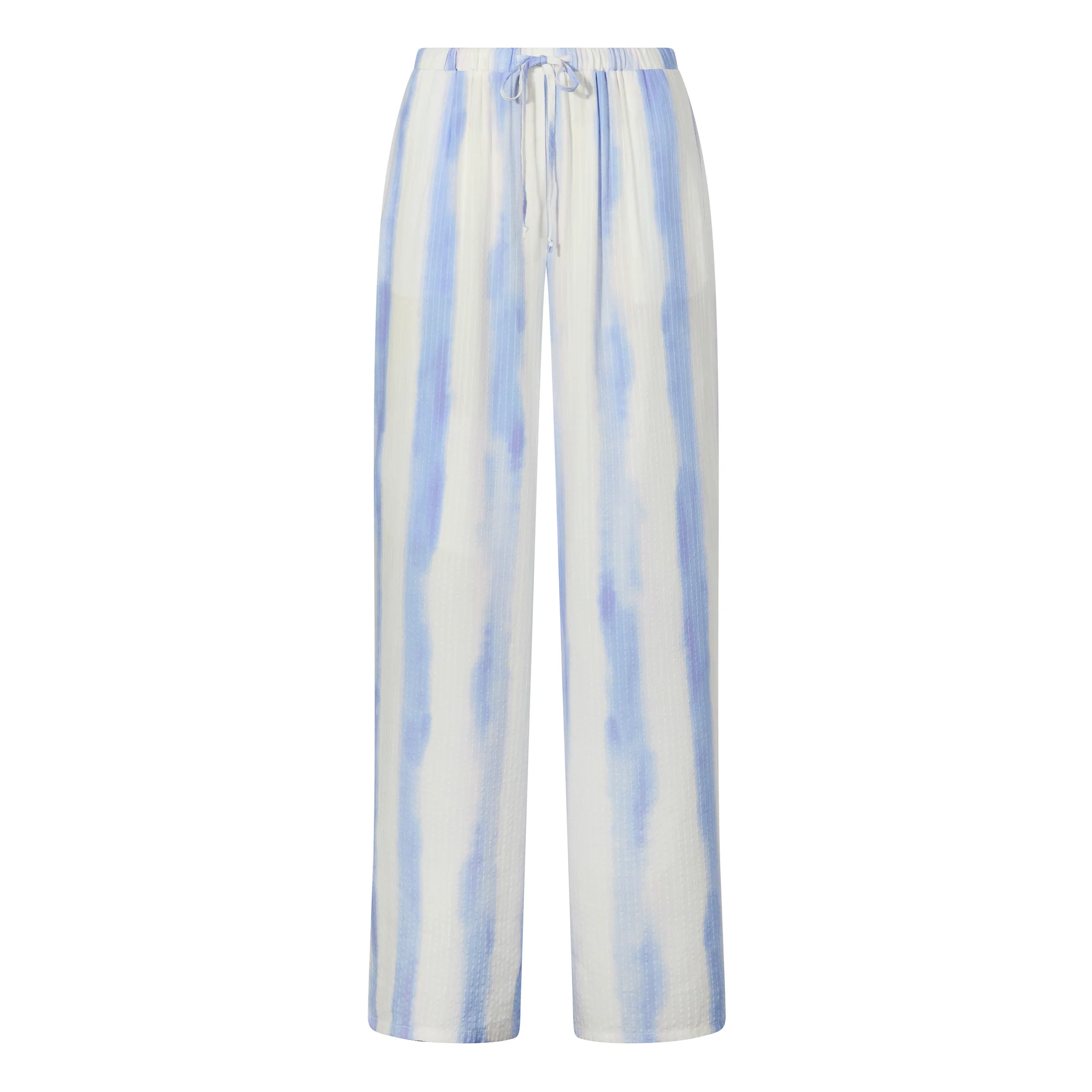 Christina Womens Wide Leg Lightweight Trousers - Blue Hues Print - Image 7