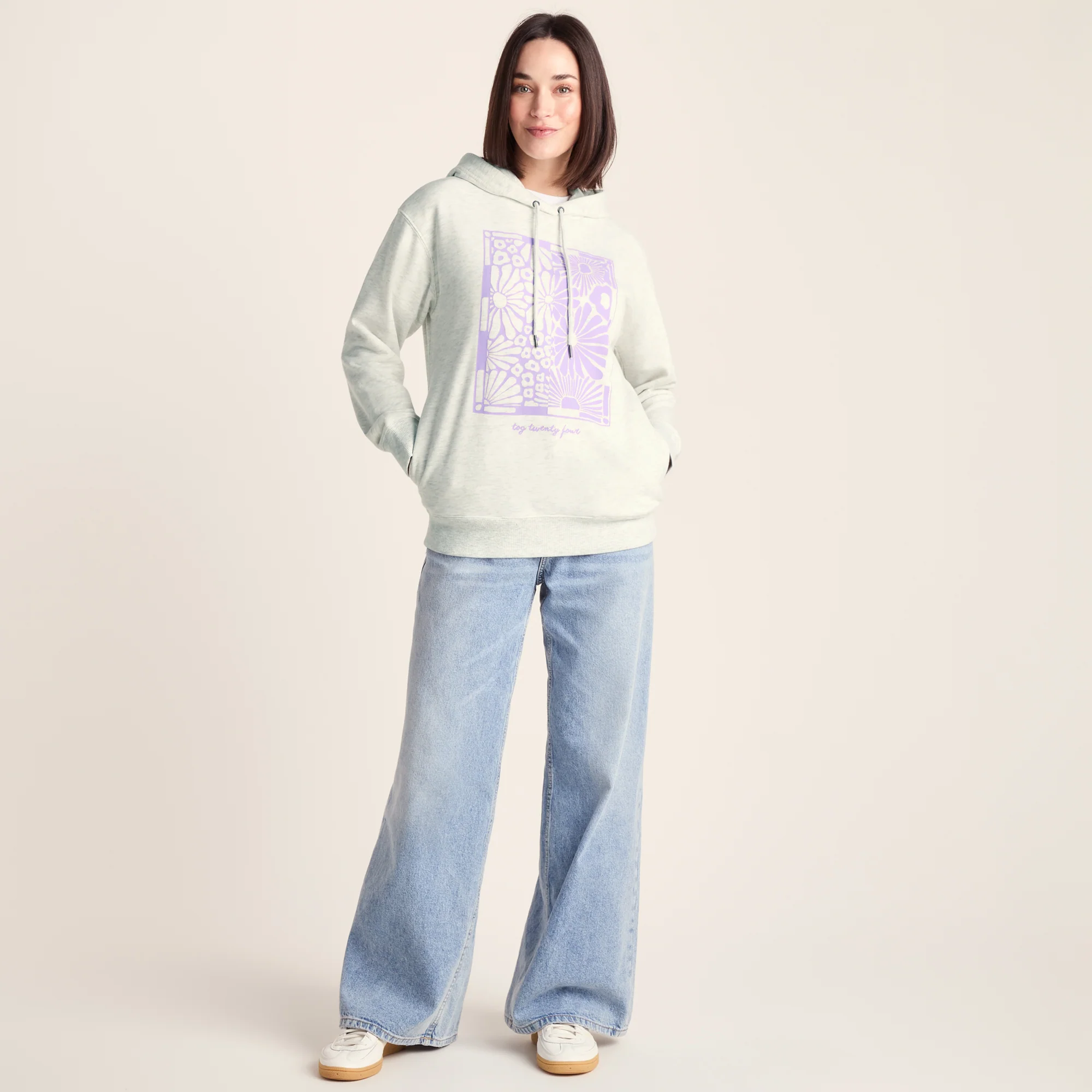 Ciara Womens Supersoft Relaxed Fit Hoody - Ice Grey Marl