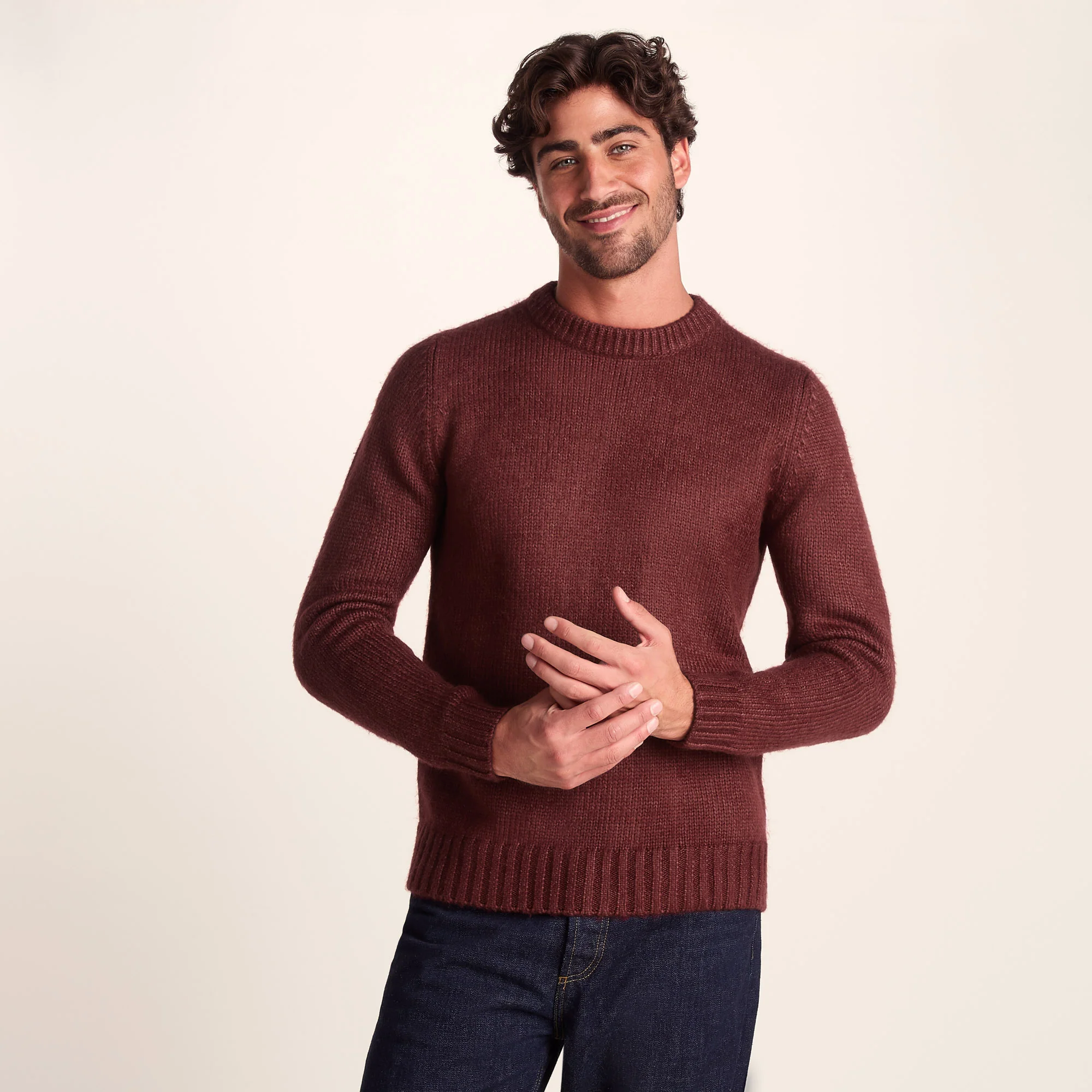 Cicero Mens Knitted Jumper - Port Marl - Image 3