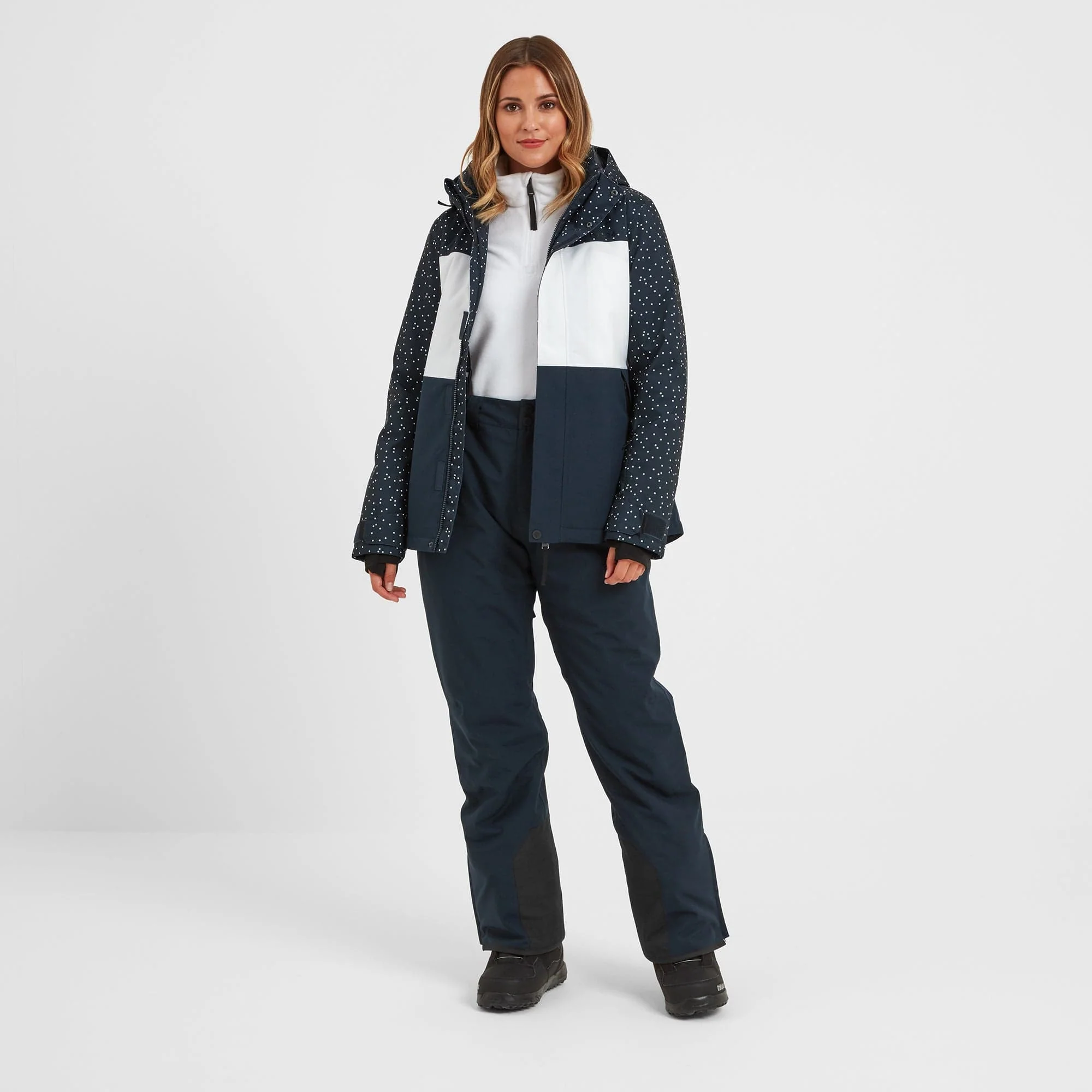 Cinder Womens Ski Jacket - Dark Indigo Confetti Print/Dark Indigo - Image 4
