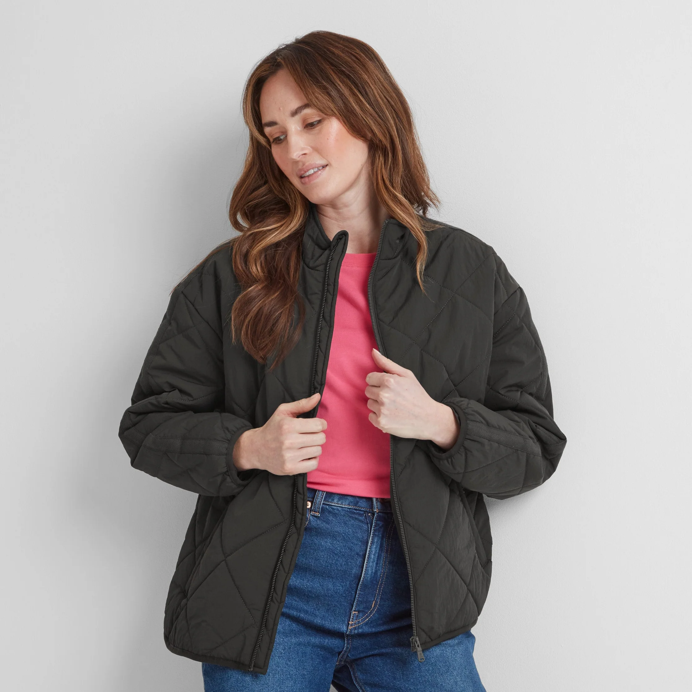 Cirnan Womens Shower Resistant Insulated Packaway Jacket - Washed Black
