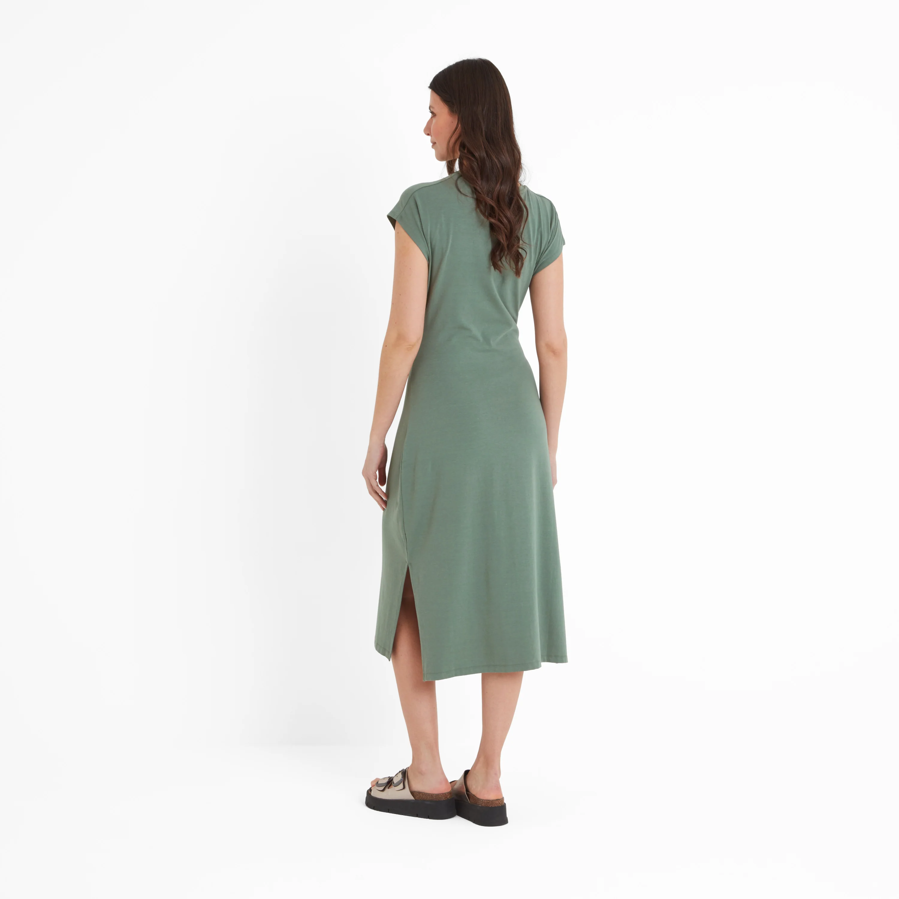 Claire Womens Supersoft Jersey Dress - Light Forest - Image 3