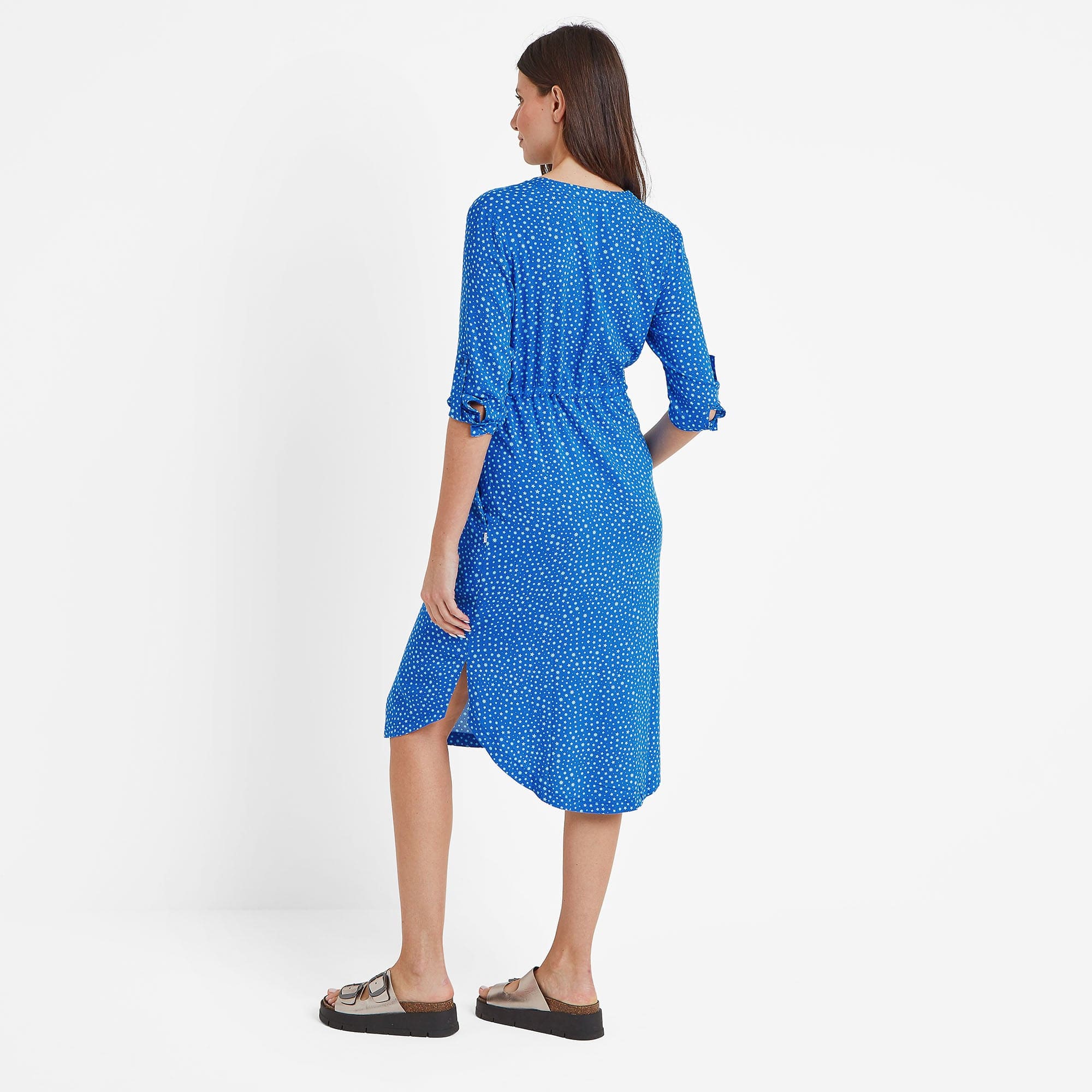 Claudia Womens Shirt Dress - Mykonos Blue Star Print - Image 4