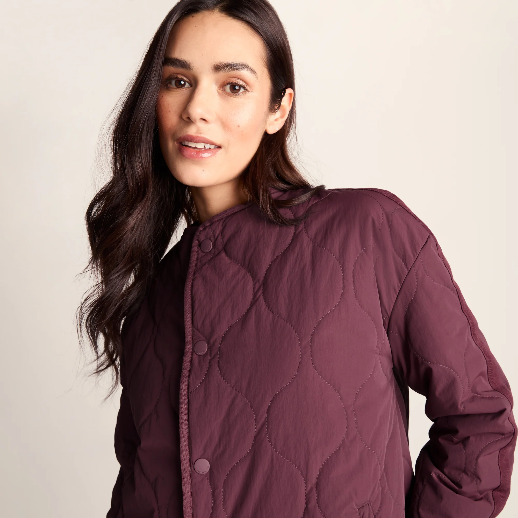 Cleadon Womens Relaxed Fit Shower Resistant Lightweight Insulated Jacket - Black Raspberry - Image 5