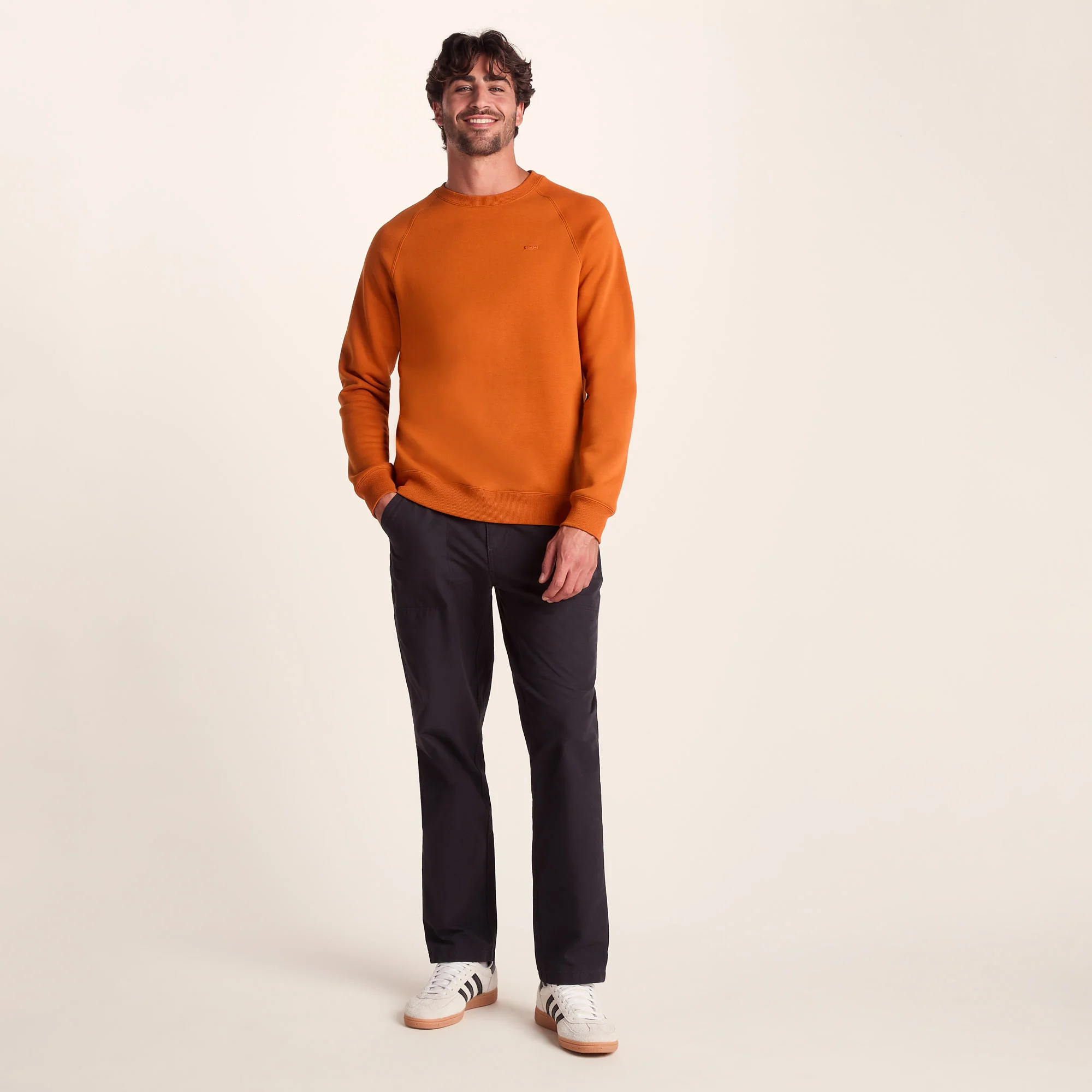 Clitheroe Mens Supersoft Raglan Sweat - Mahogany Orange - Image 3