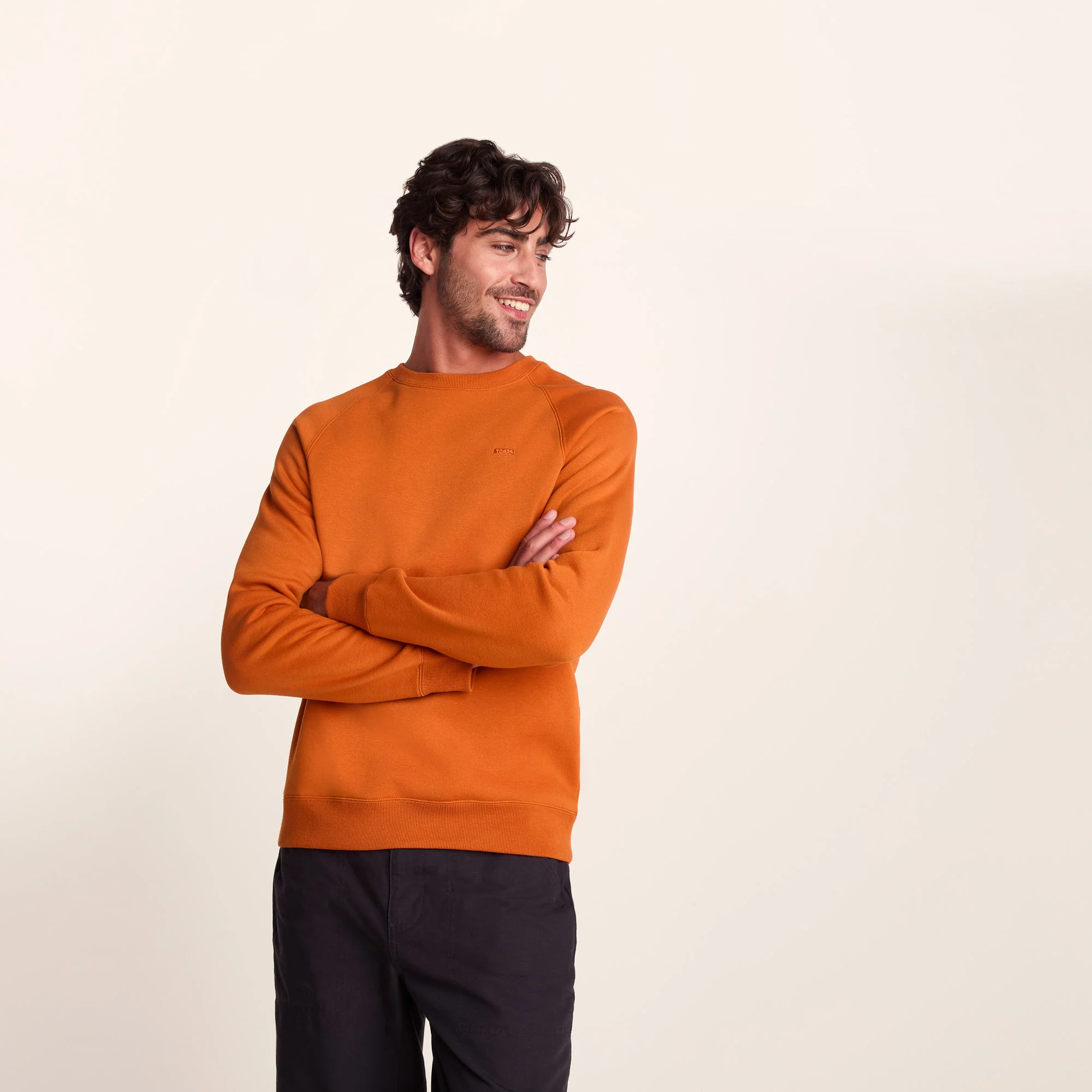 Clitheroe Mens Supersoft Raglan Sweat - Mahogany Orange - Image 4