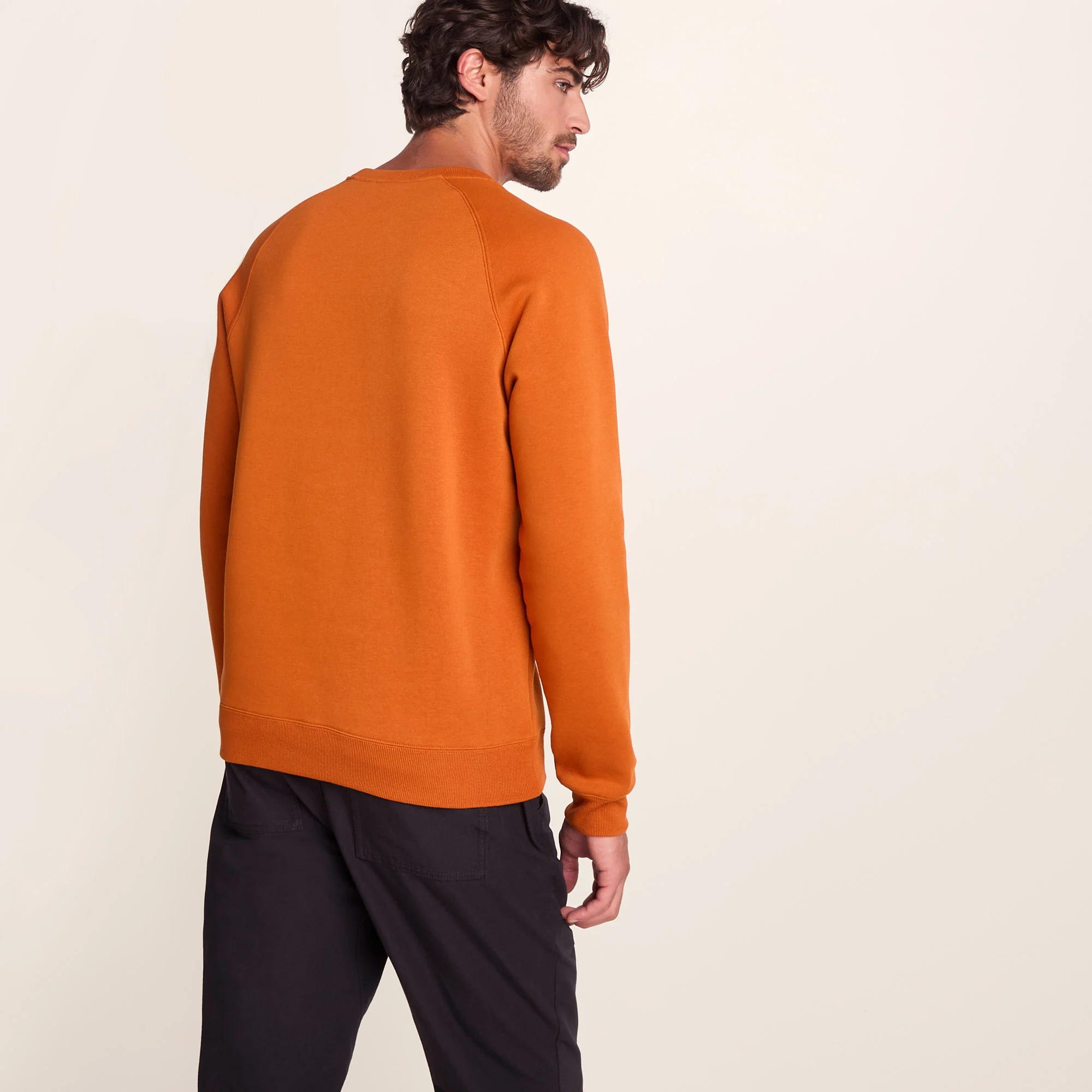 Clitheroe Mens Supersoft Raglan Sweat - Mahogany Orange - Image 5
