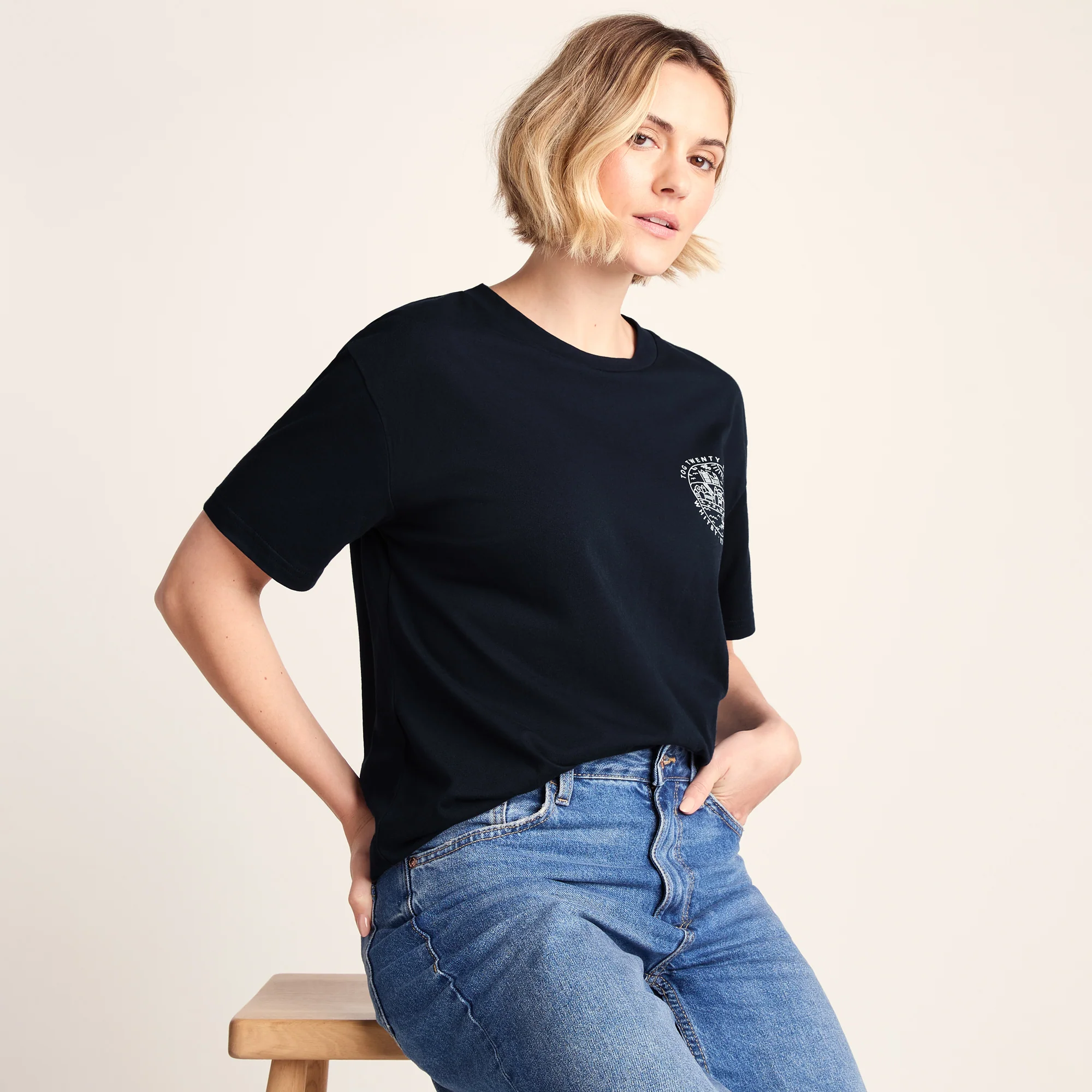 Coast Womens 100% Cotton Supersoft Relaxed Fit T-Shirt - Dark Indigo - Image 4