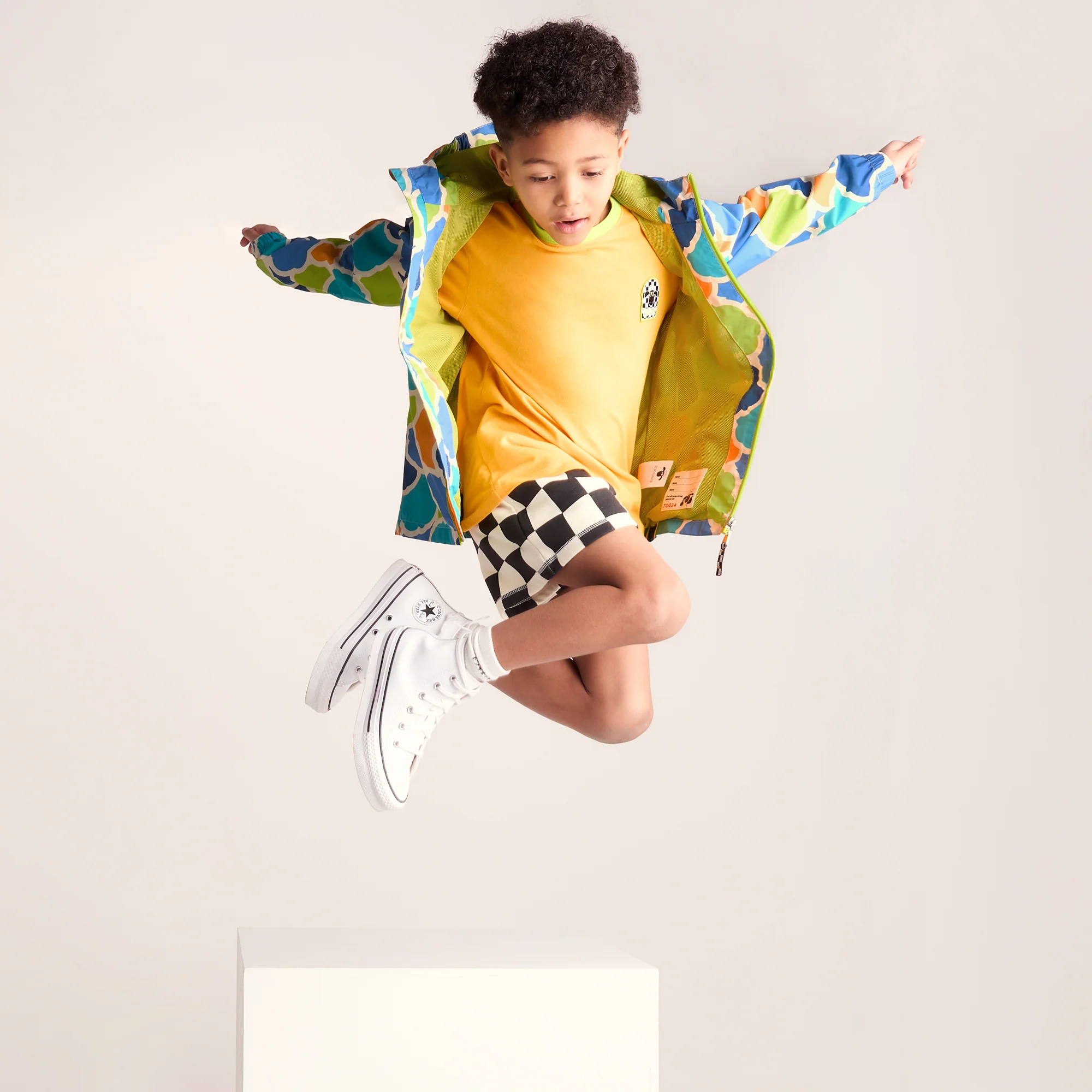 Cohampshire Kids Shaun the Sheep Waterproof Jacket - Lime Cloud Print - Image 4