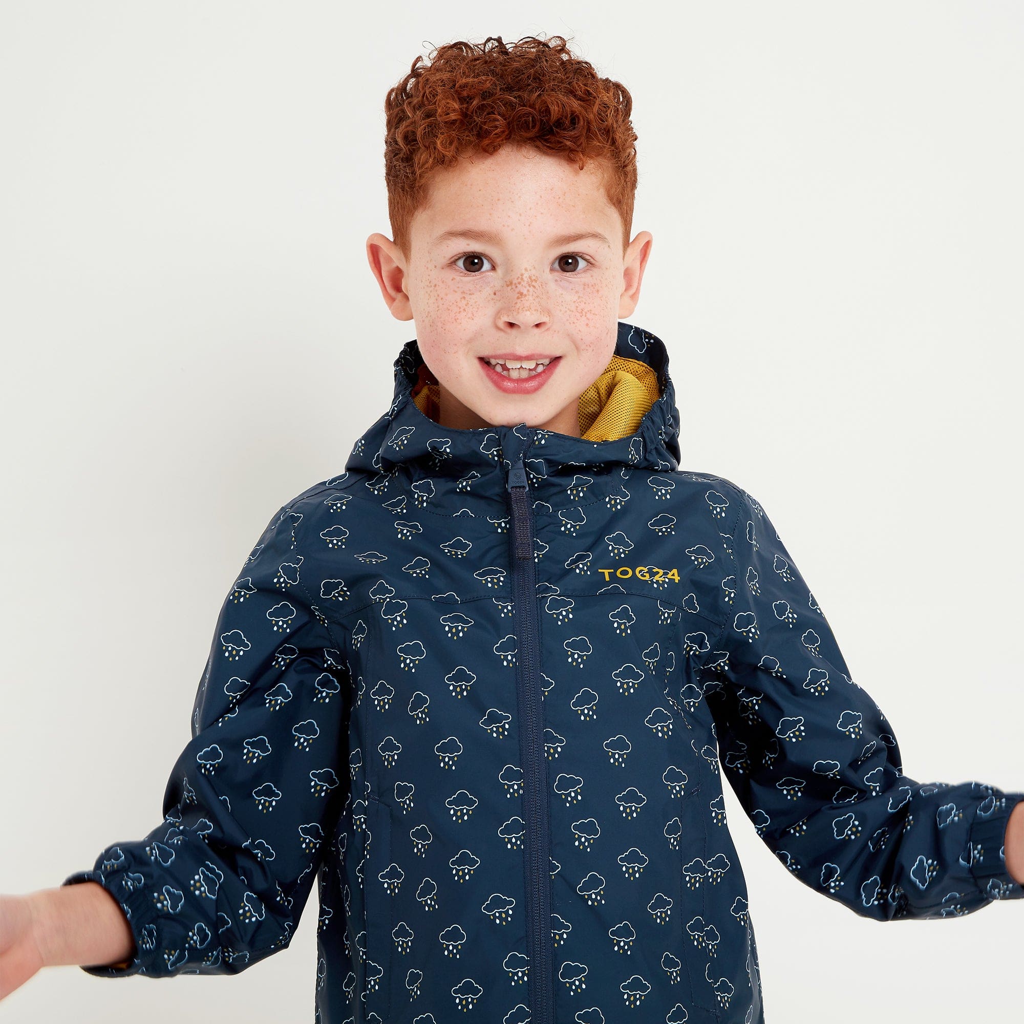Copley Kids Waterproof Jacket - Dark Indigo Cloud Print - Image 6