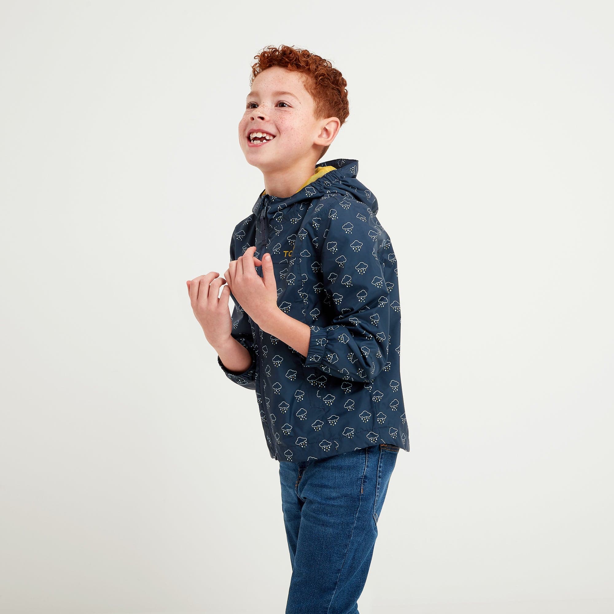 Copley Kids Waterproof Jacket - Dark Indigo Cloud Print - Image 7
