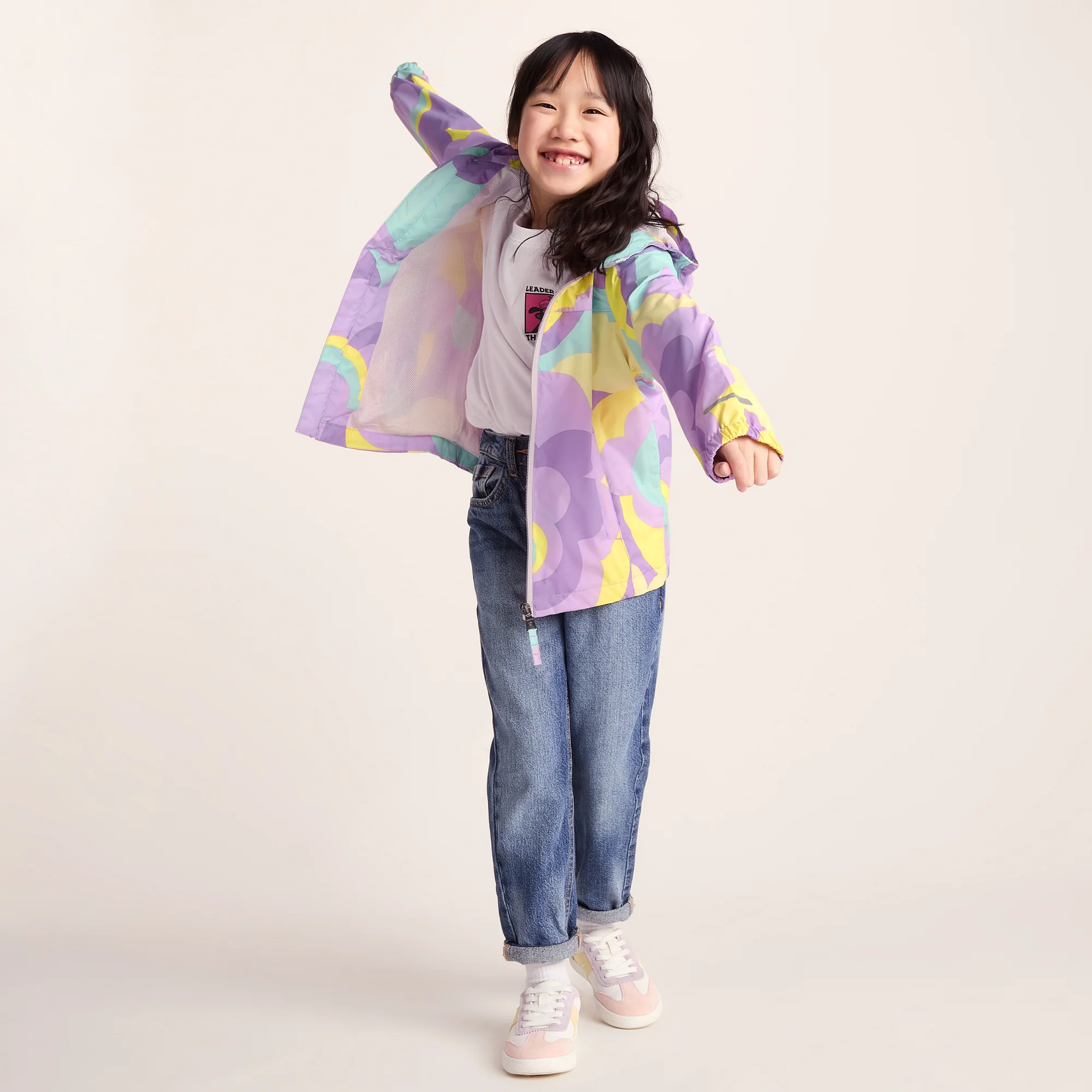 Copley Kids Waterproof Jacket - Lilac Cloud Print - Image 2