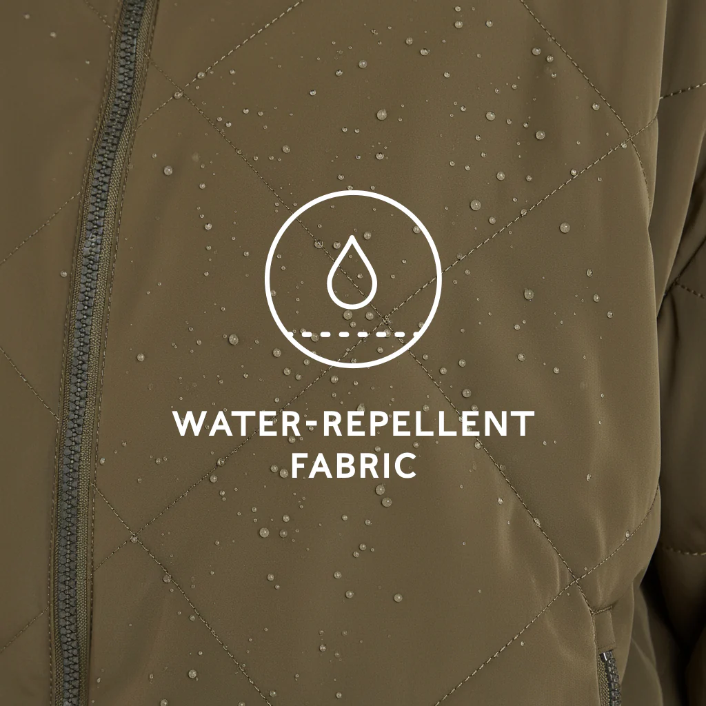 Corlae Womens Oversized Shower Resistant Insulated Jacket - Khaki - Image 7