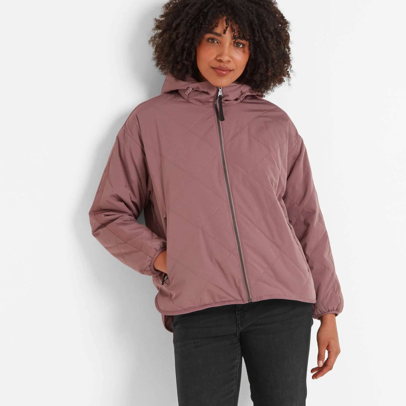Corlae Womens Oversized Shower Resistant Insulated Jacket - Mauve - Image 2
