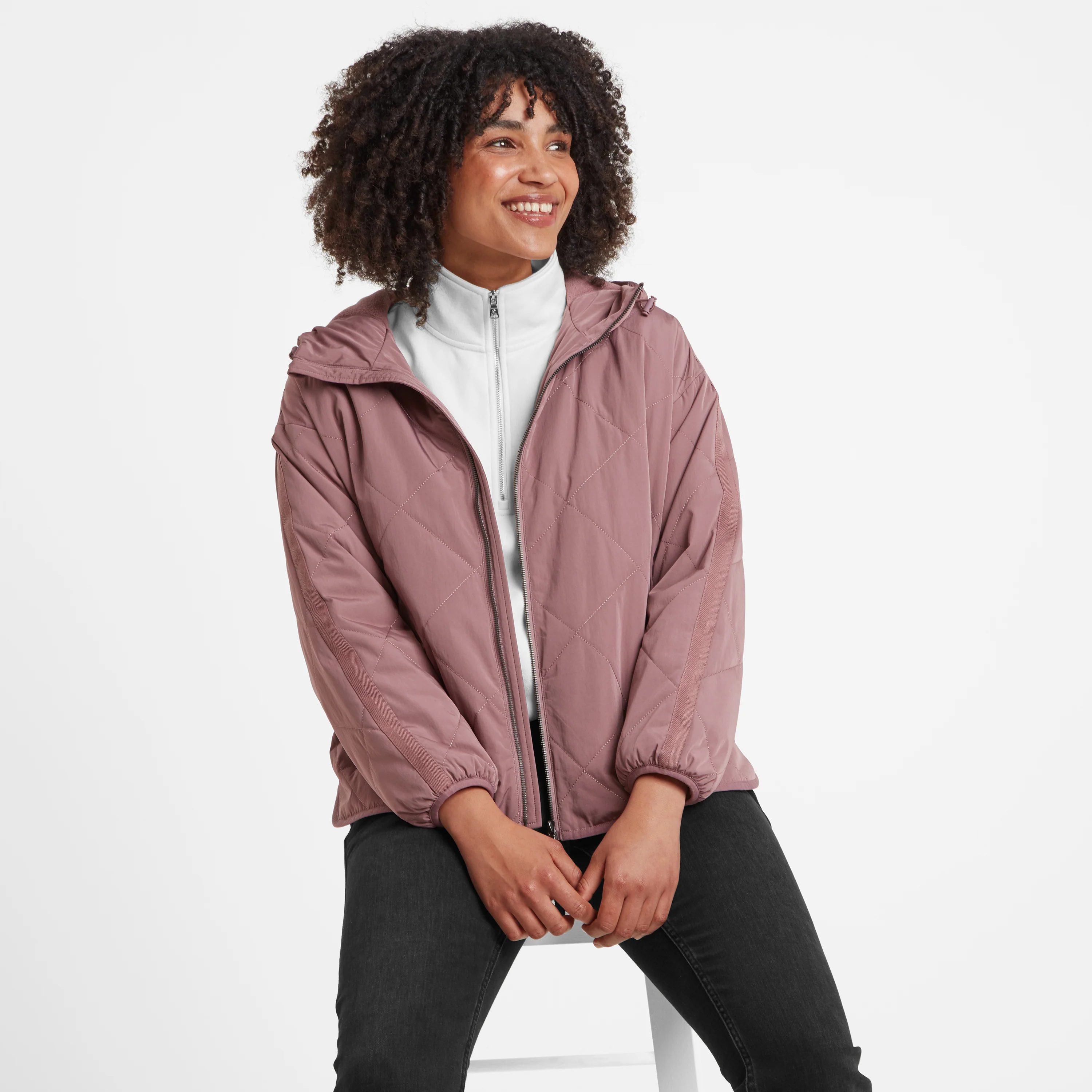 Corlae Womens Oversized Shower Resistant Insulated Jacket - Mauve - Image 4