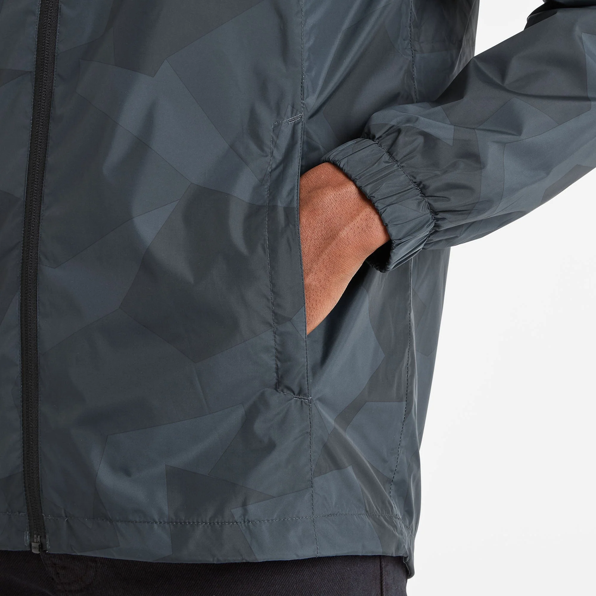 Craven Mens Waterproof Packaway Jacket - Dark Indigo Block Camo Print - Image 5