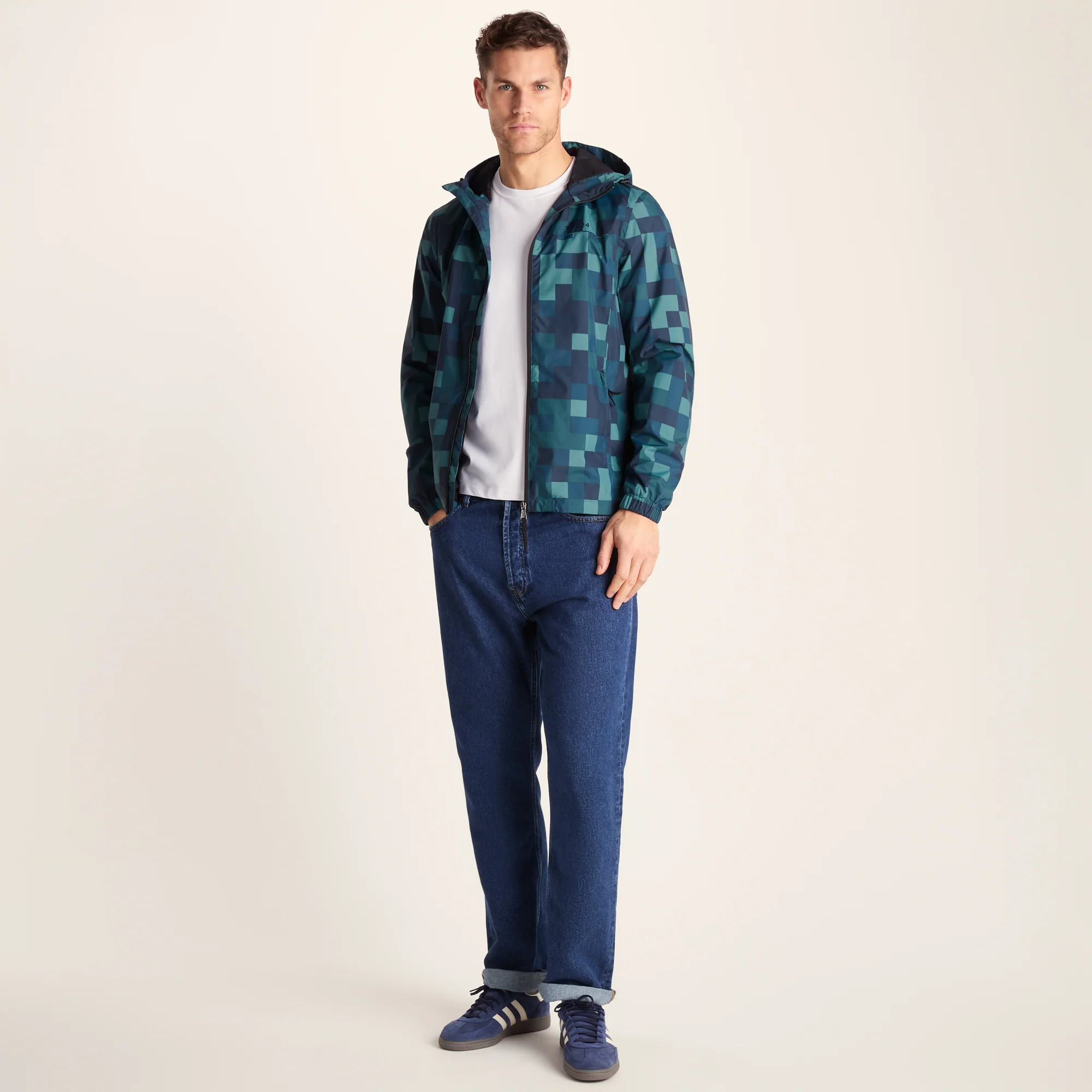 Craven Mens Waterproof Packaway Jacket - Blue Pixel