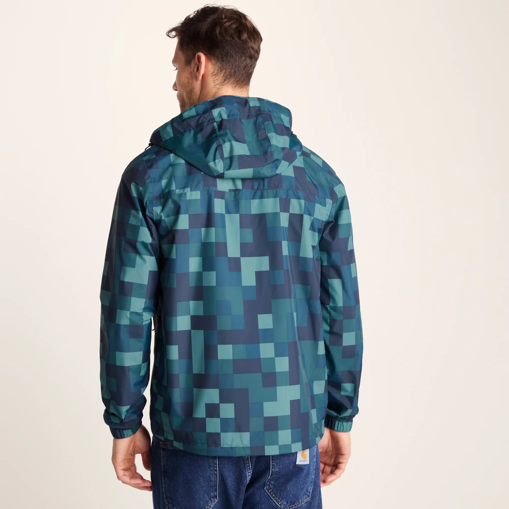 Craven Mens Waterproof Packaway Jacket - Blue Pixel - Image 3