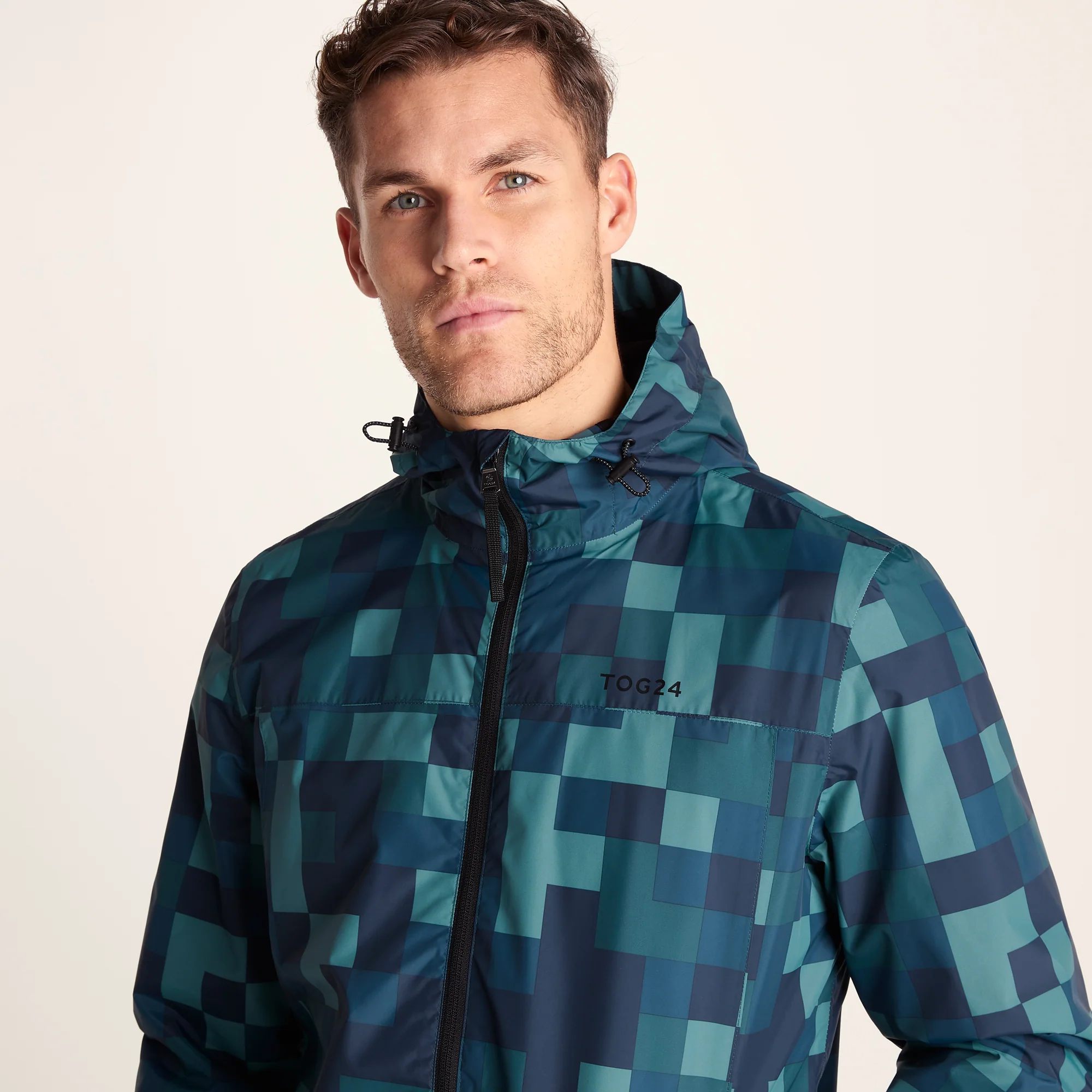 Craven Mens Waterproof Packaway Jacket - Blue Pixel - Image 5
