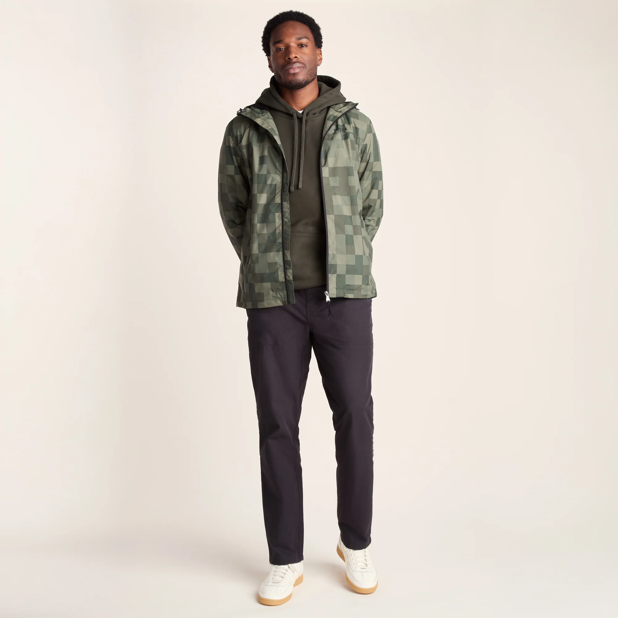 Craven Mens Waterproof Packaway Jacket - Green Pixel