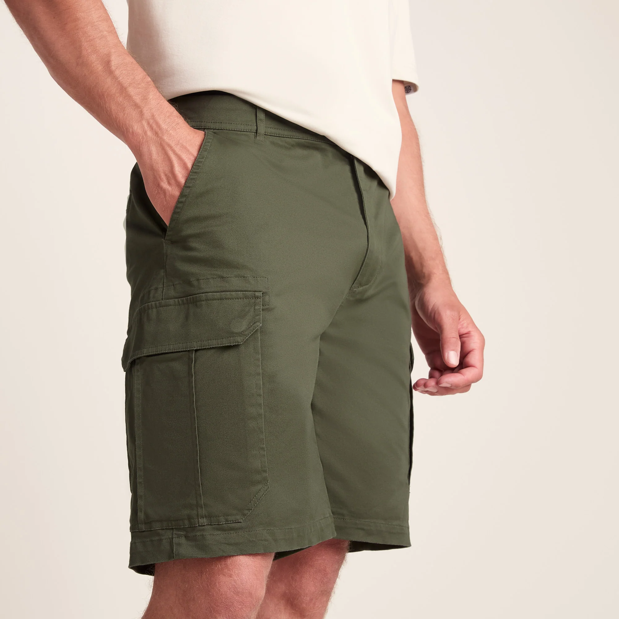 Credo Mens Supersoft Cargo Shorts - Forage Green - Image 4