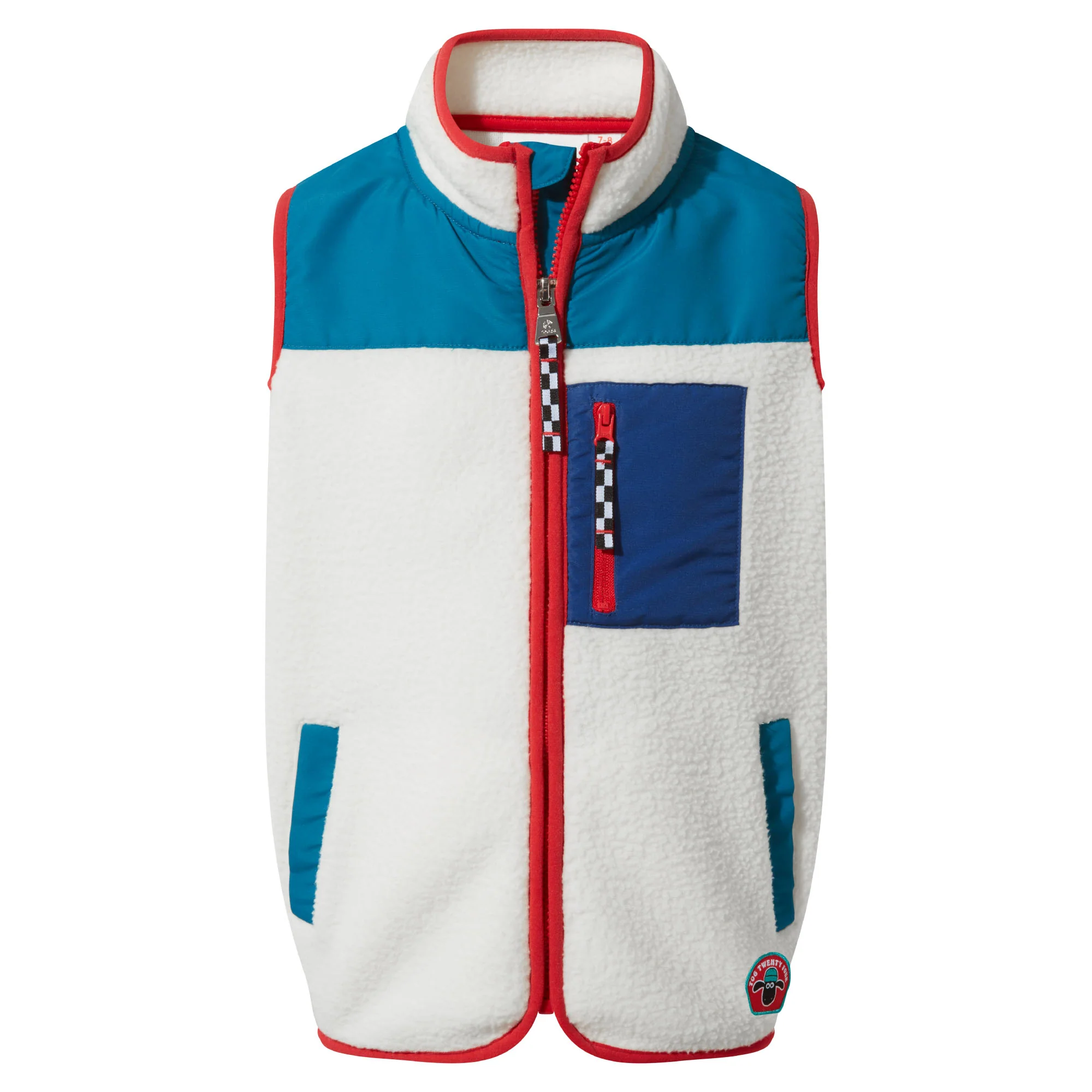 Damara Kids Shaun the Sheep Sherpa Gilet - Woolly/Ocean Blue - Image 7