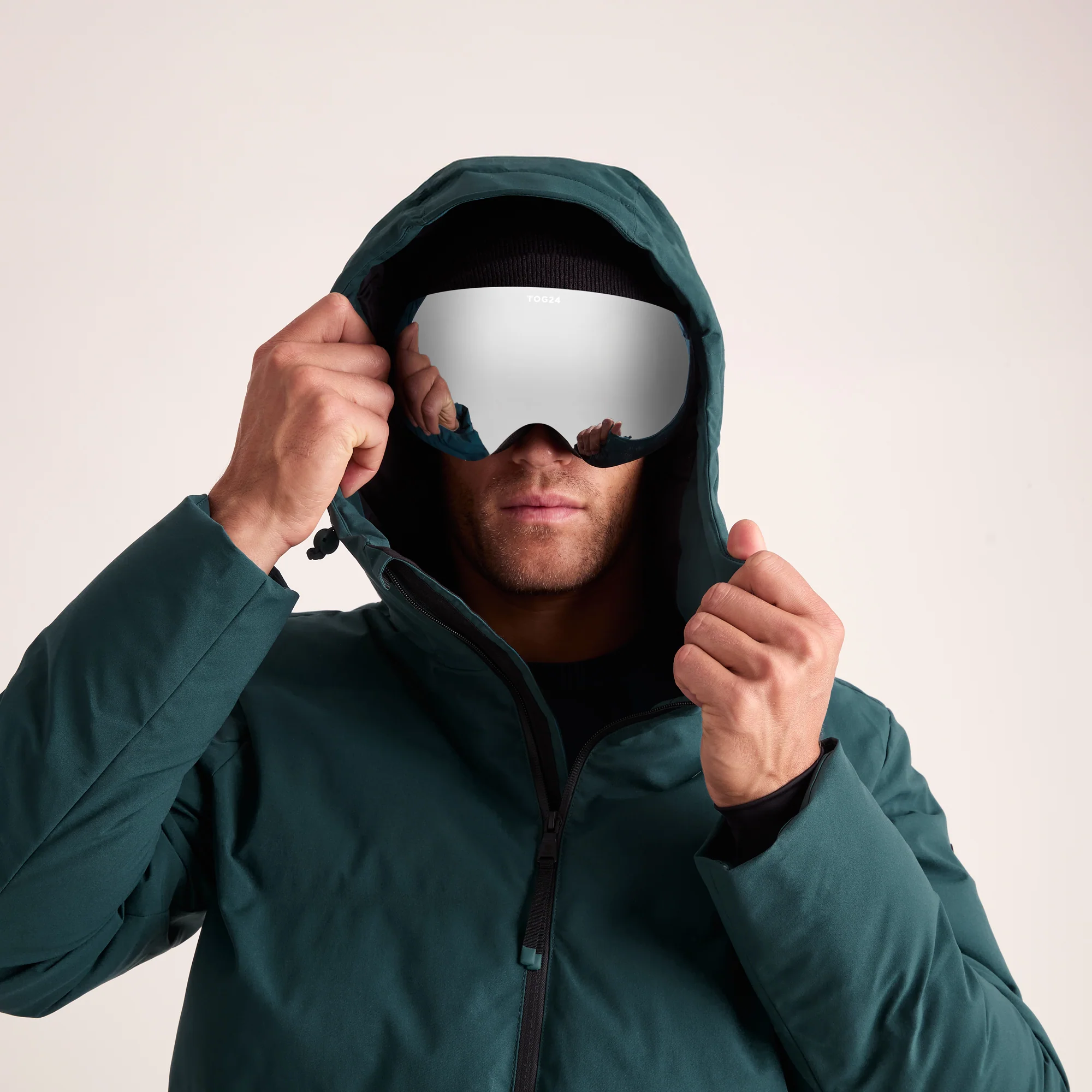 Davos Mens Shower Resistant Insulated Ski Jacket - Dark Turquoise - Image 12