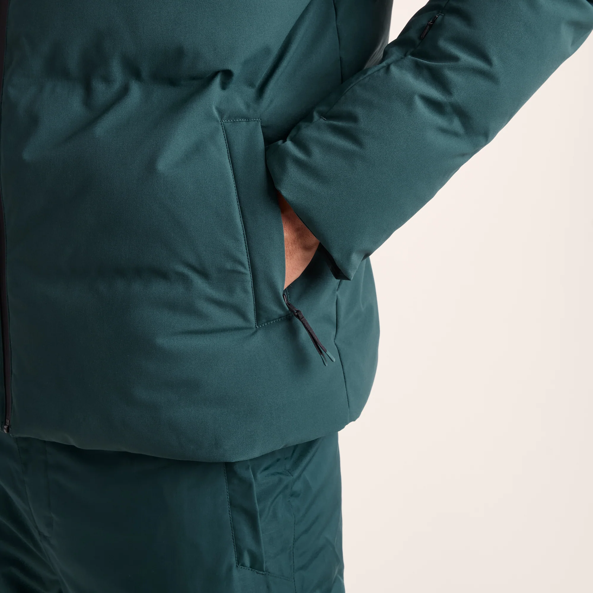 Davos Mens Shower Resistant Insulated Ski Jacket - Dark Turquoise - Image 6