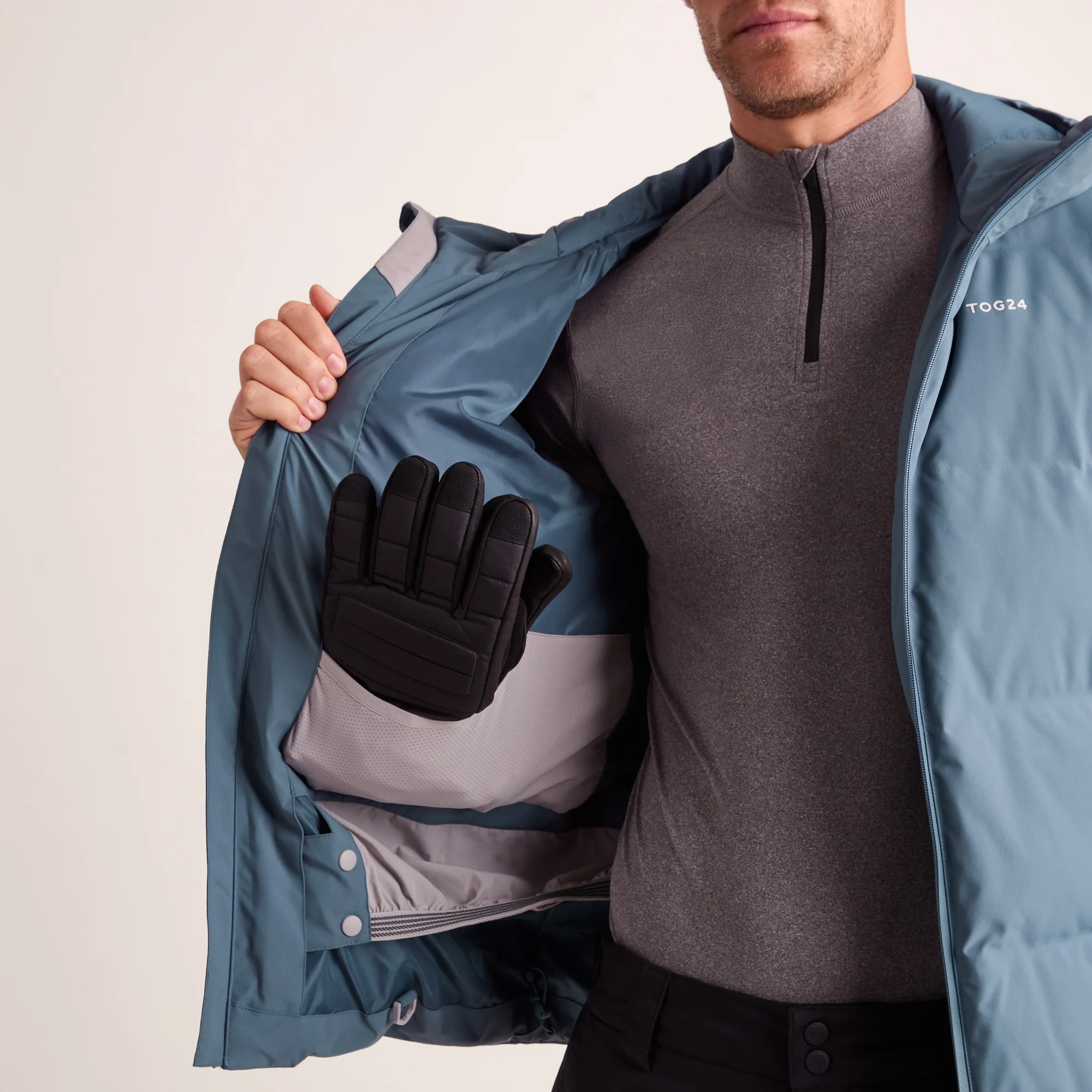 Davos Mens Shower Resistant Insulated Ski Jacket - Fjord Blue - Image 19