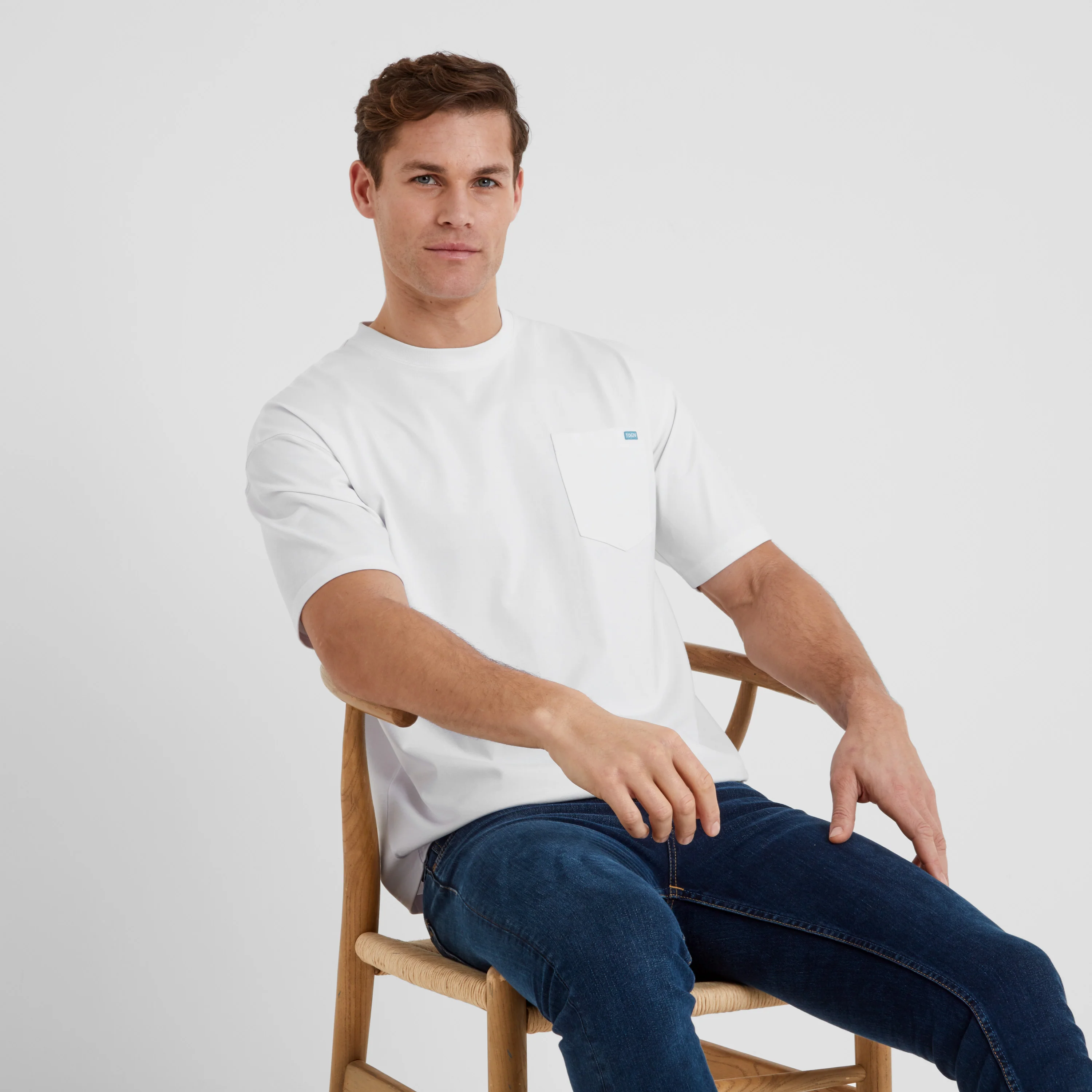 Denva Mens Oversized Premium Heavyweight 100% Cotton Jersey T-Shirt - Optic White - Image 4